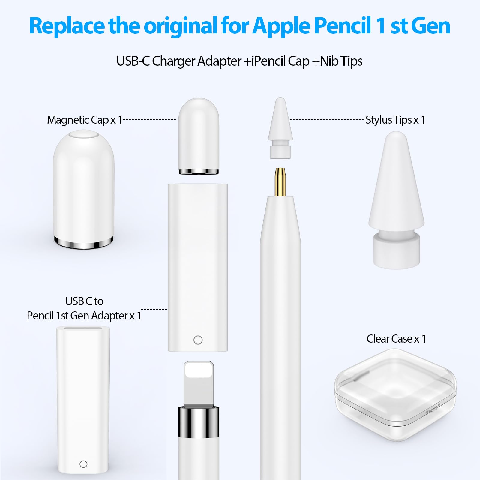 Amazon.com: USB-C to Pencil Charger Adapter for Apple Pencil 1st
