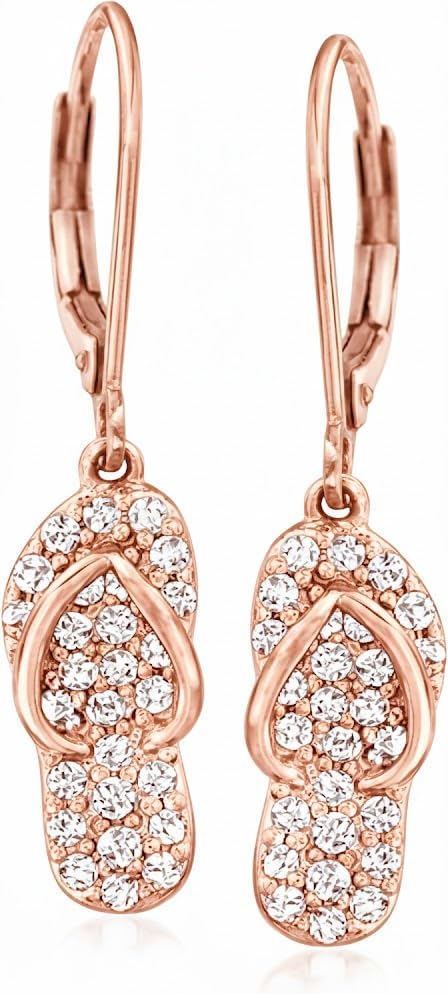 1.10 Ct Round Cut Diamond Drop & Dangle Earrings flip-flop Shape For Womens 14k Gold Finish