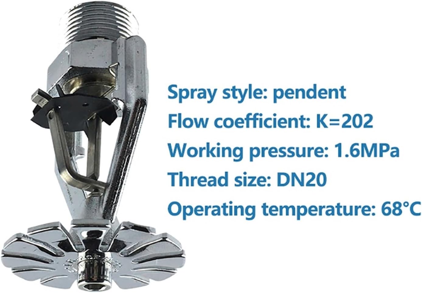 1pc YS Early Suppression Rapid Response Nozzle K202 Fusible Alloy Nozzle Fire Sprinkler Nozzle 202/68 ℃ Upright Sprinkler Head 3C(DN20 Pendent 68)