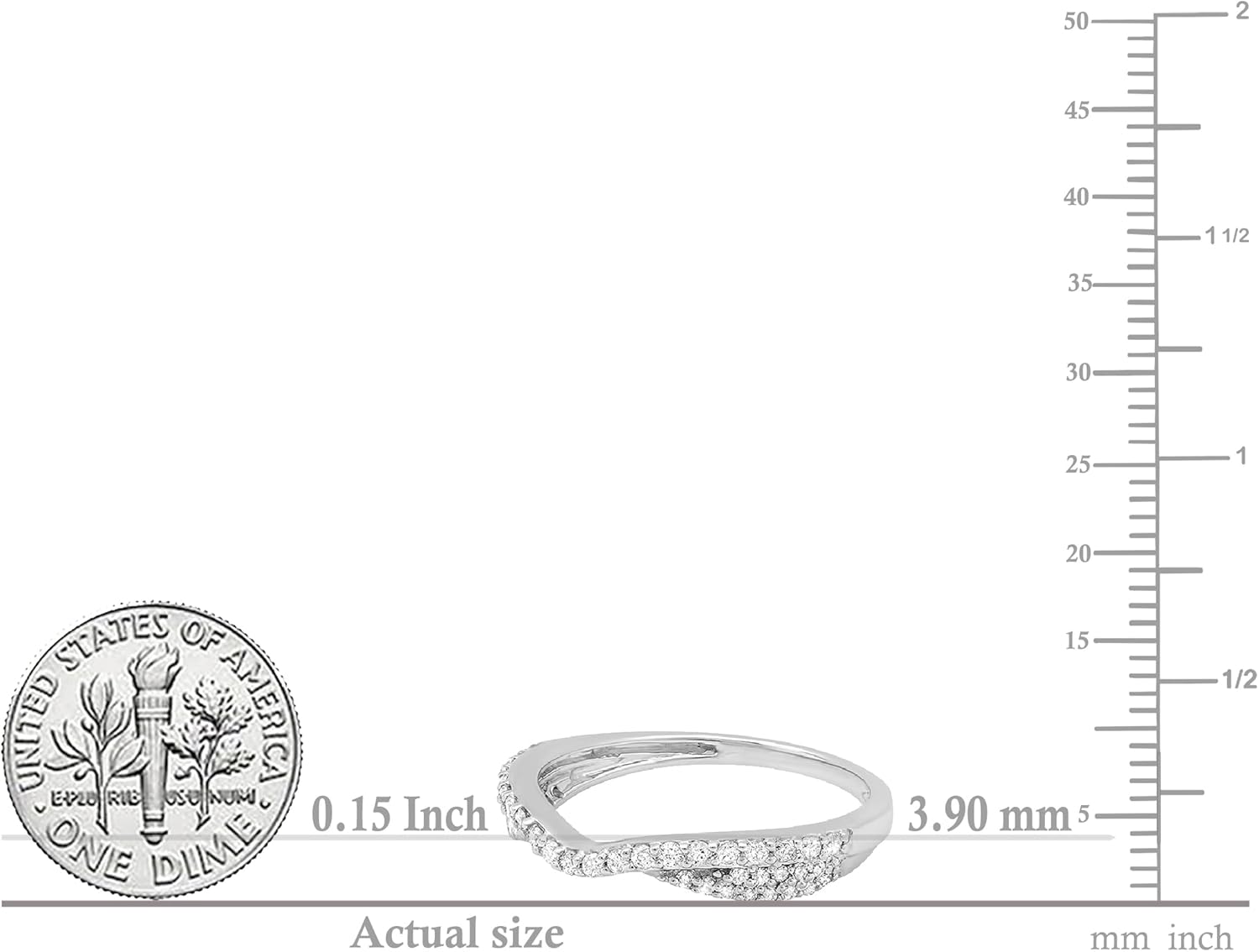 Dazzlingrock Collection 0.32 Ctw Natural Round White Diamond Contour Stackable Wedding Band for Women in 14K Solid Gold