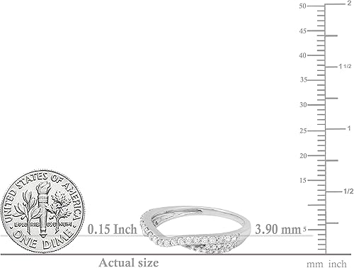 Vista 5 de Dazzlingrock Collection Alianza de boda de contorno de diamante blanco redondo de 0.32 quilates para ella en oro macizo de 14 quilates