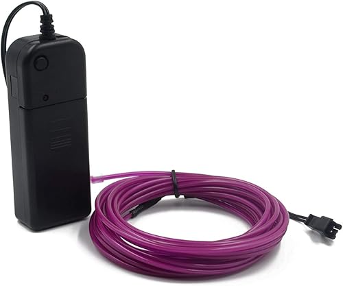 Cable EL de 16 pies16.4 ft, funciona con pilas, flexible, portátil, luz de neón, tubos de iluminación, cables de electrouminiscencia, paquete de