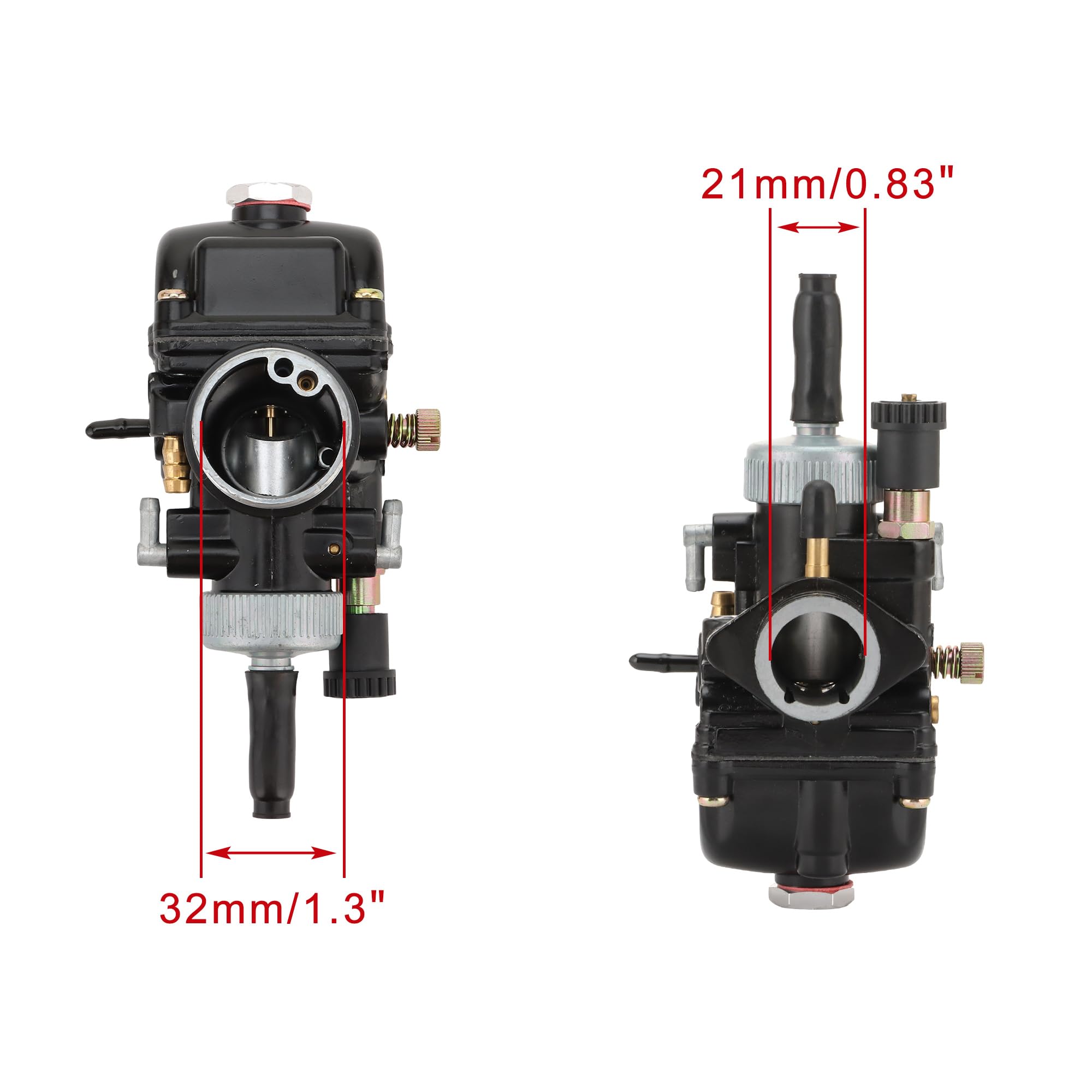 WOOSTAR PHBG 21mm Racing Carburador Reemplazo para 2 Tiempos Motor Jog50 Jog90 BWS100 DIO50 RG50 50cc 70cc 90cc 100cc Scooter Dirt Pit Bike