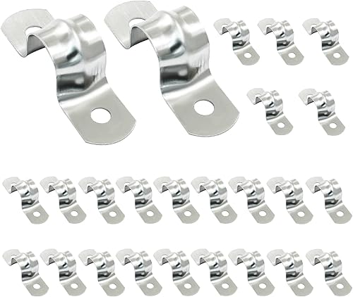 Miniatura 5 de Paquete de 25 correas de tubo rígido M12, correa de cable de acero inoxidable de 12 pulgada, abrazadera de conducto con soporte en U para fijación