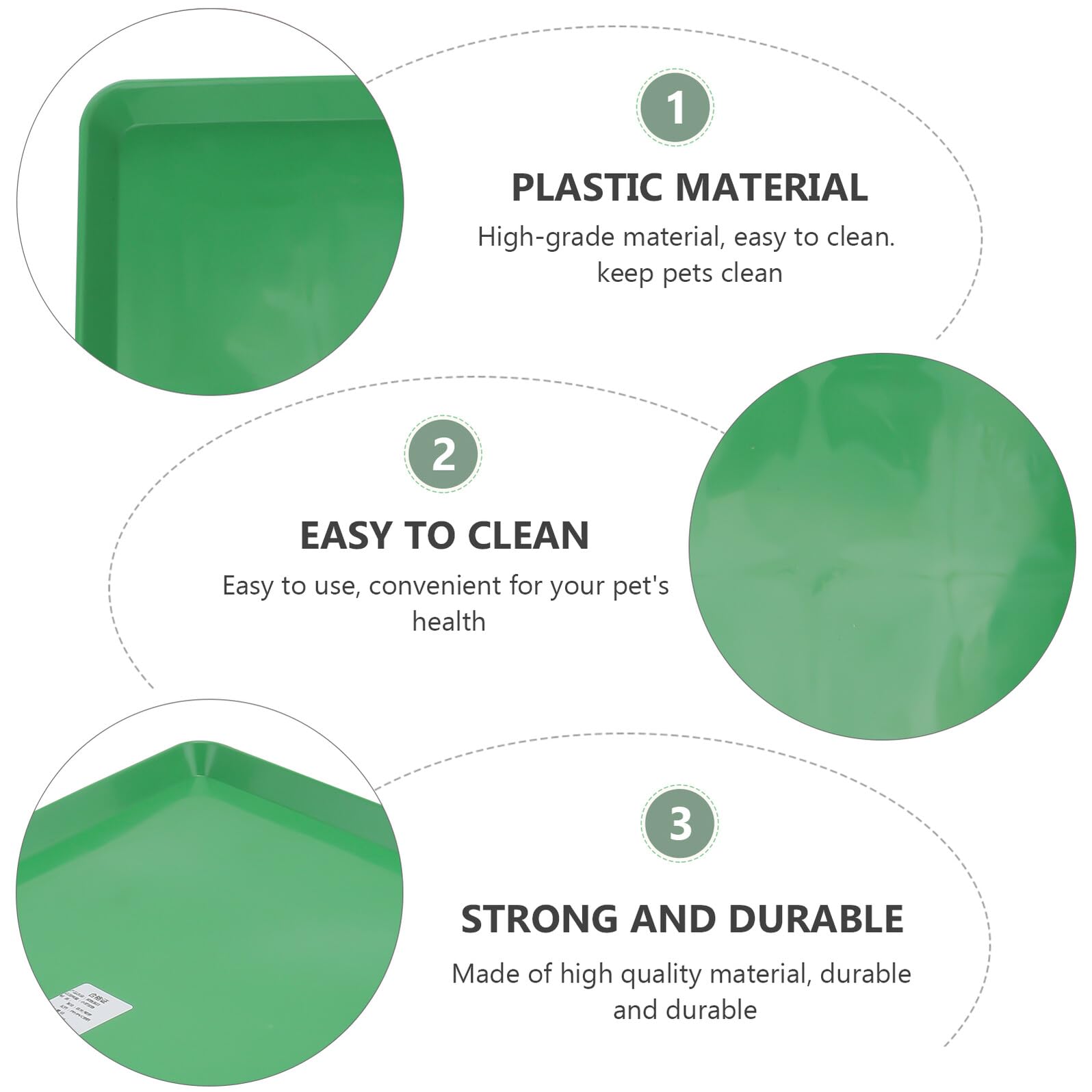 Fondo per Gabbia Coniglio Vaschetta Pet Tray in Plastico Verde Resistente a Usura e Macchie per Gabbia di Animali Domestici