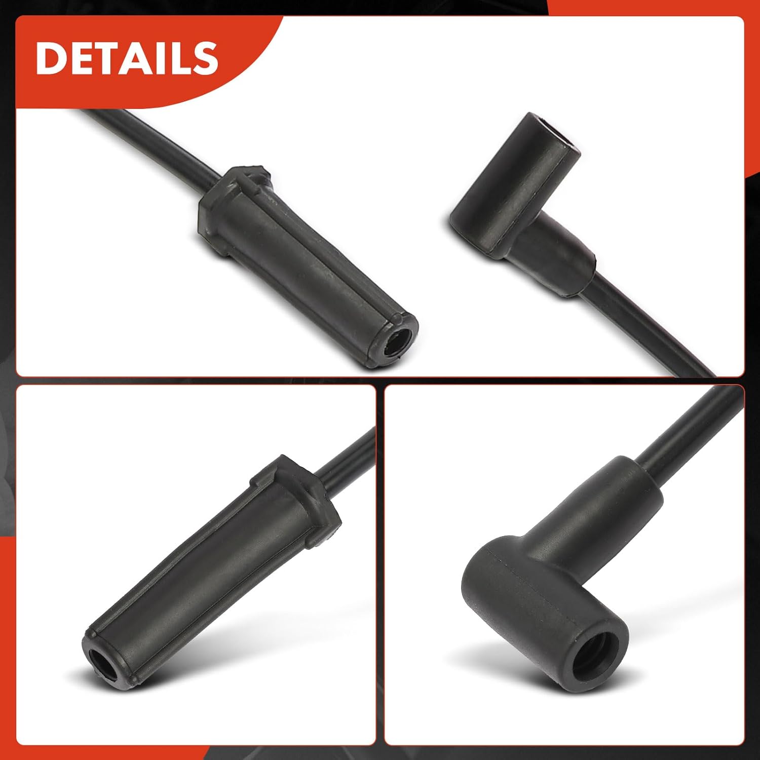 A-Premium Ignition Spark Plug Wires Set of 6 Compatible with Buick Lucerne 2006, LeSabre Park Avenue 1999-2005 & Oldsmobile 88 1999, LSS 1999 & Pontiac Bonneville 1999-2005, 3.8L, Naturally Aspirated