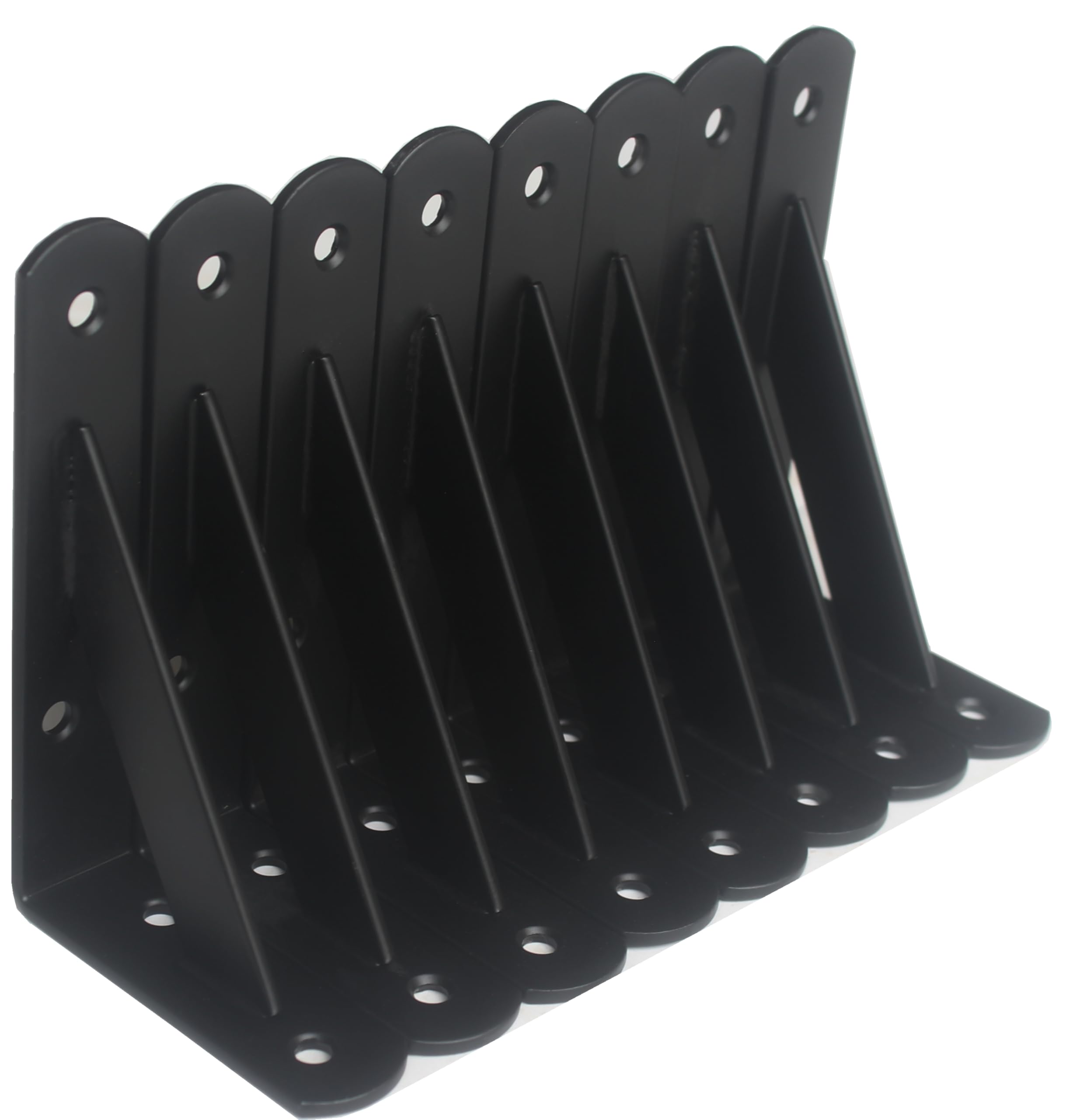 8 Pack L5 x H 3" Black Heavy Duty Shelf Brackets with Screws Metal Shelf Brackets Shelf Support Angle Brackets for Shelves L Brackets Heavy Duty Floating Shelf