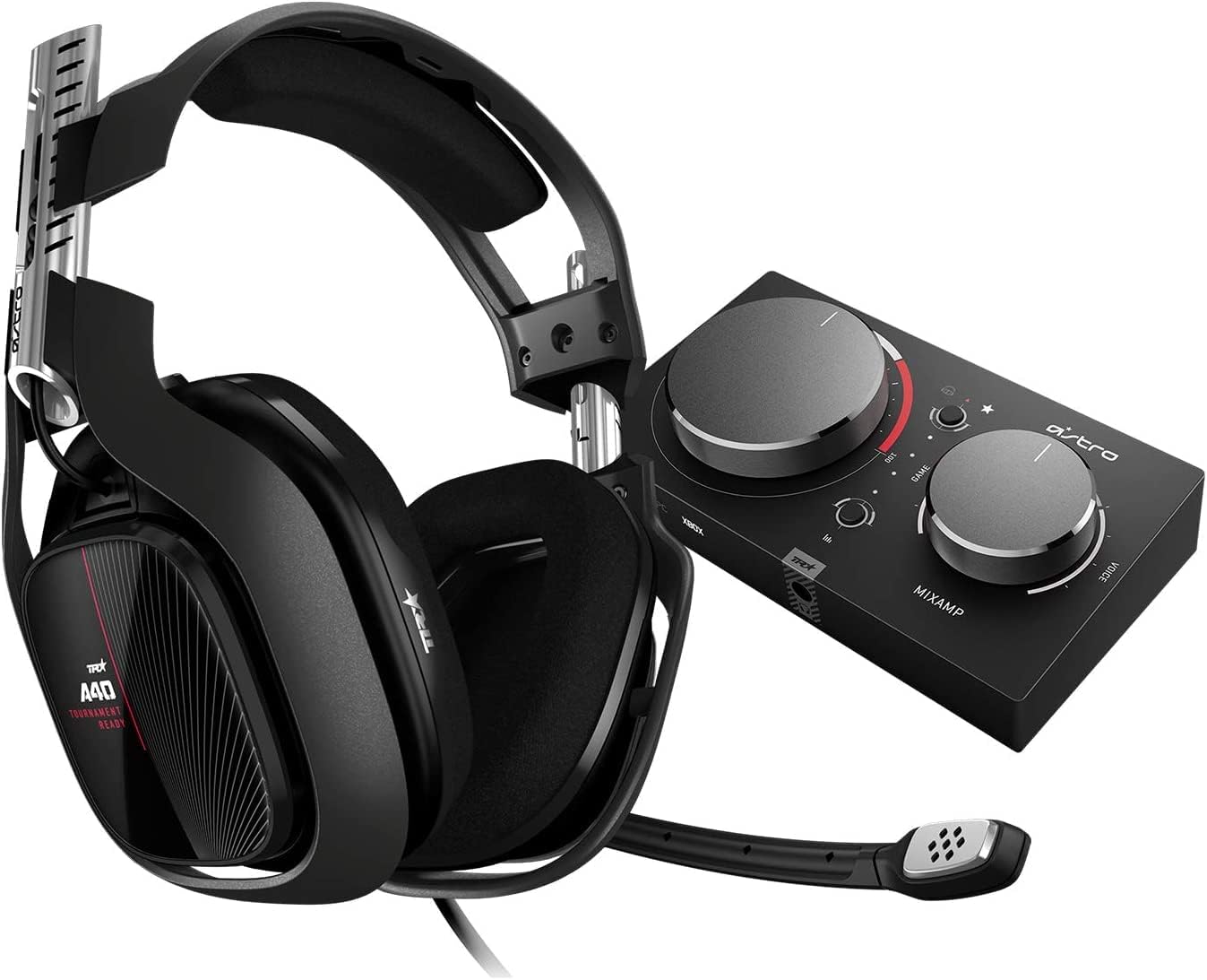 ASTRO Gaming A40 TR Wired Headset + MixAmp Pro TR, Audio V2,Dolby Audio, Swappable Mic, Game/Voice Balance Control, for Xbox Series X|S, One, PC, Mac - Black/Red