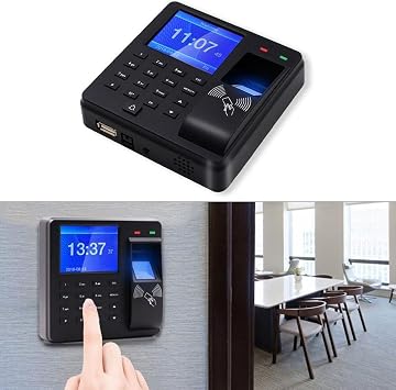 Biometric Time Clock with for rfid & PIN - 1000 Fingerprint Capacity Attendance Machine for Small Business - USB Data Export Anti-Theft Alarm