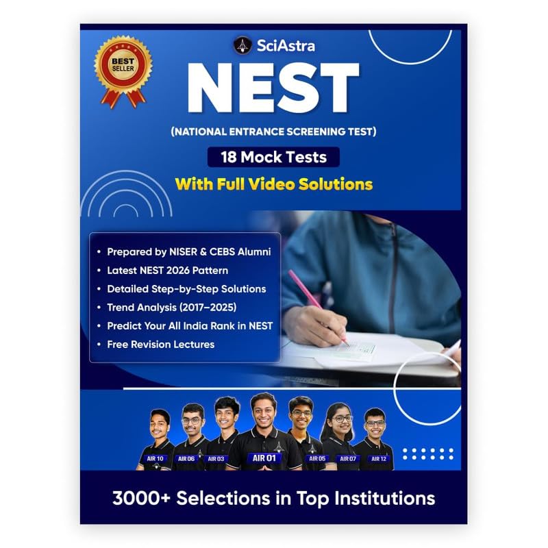 Image of SciAstra NEST Mock Test Book 2026 | NISER NEST 2026 Preparation Book | PYQ & Question Bank | Exam Pattern | Full Length Tests | Chapterwise Practice Sets | Detailed Video Solutions