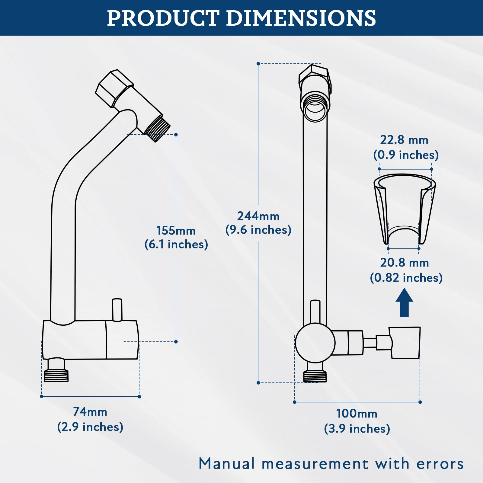 G-Promise Desviador de ducha de metal con soporte de mano bajo, válvula desviadora de 3 vías con modo de pausa para cabezal de ducha de mano y fijo, pieza de repuesto universal de 4 ajustes (cromado)