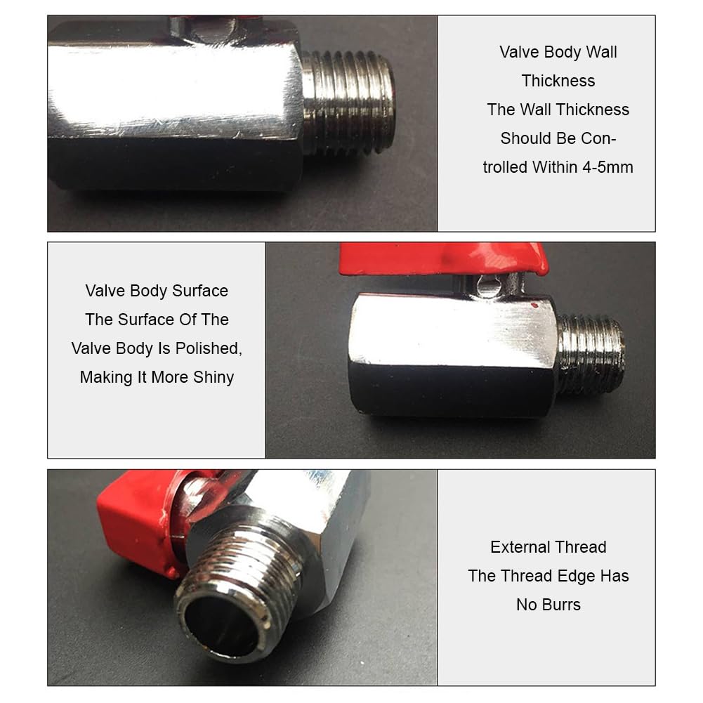 Mini Vanne À Bille 1/2 Pouce, 2 Pièces Vanne À Sphère Mâle 1/2", Robinet À Tournant Sphérique Inox, Mini Vannes Arret, Pour L'eau, L'huile, Le Gaz, Raccord De Plomberie