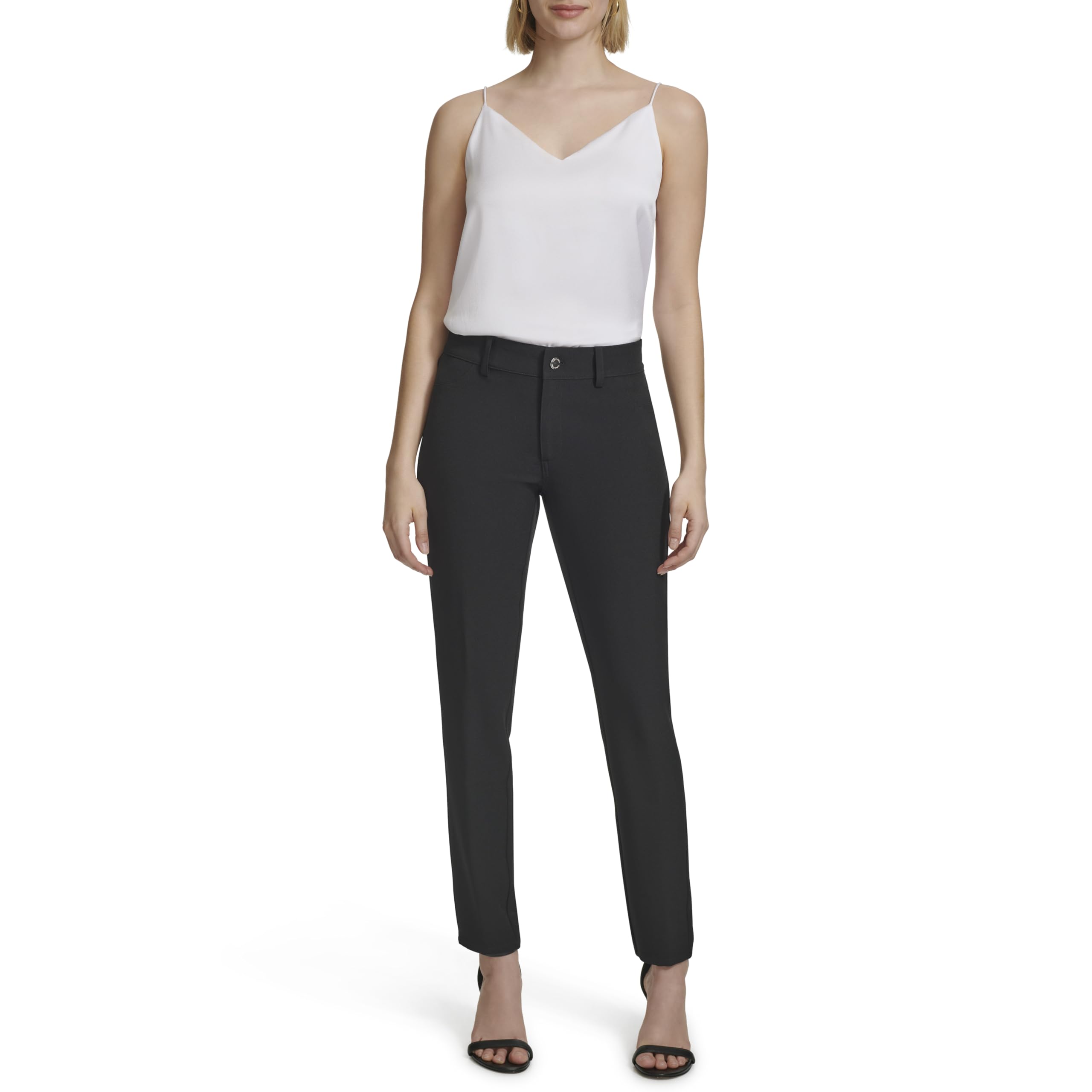 Calvin Klein Womens Woven Faux Pocket Pant