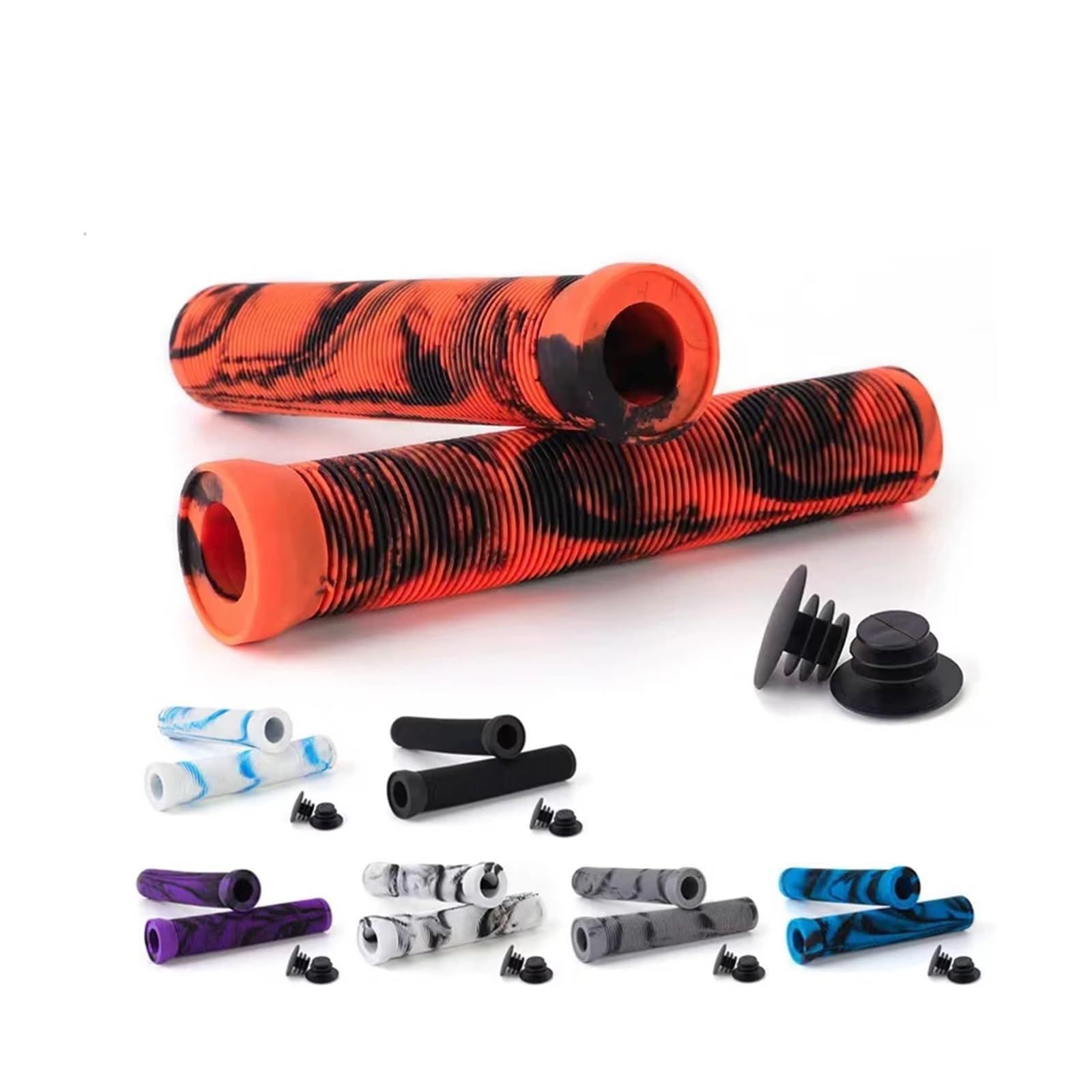 Fahrrad Handlauf Scooter-Griffe, Fahrradgriffe, rutschfeste Gummi-Lenkerabdeckung for 22,2 mm Lenker, Scooter-Griffe, BMX-Fahrradstangen Ergonomie Fahrrad Handlauf(Black White)