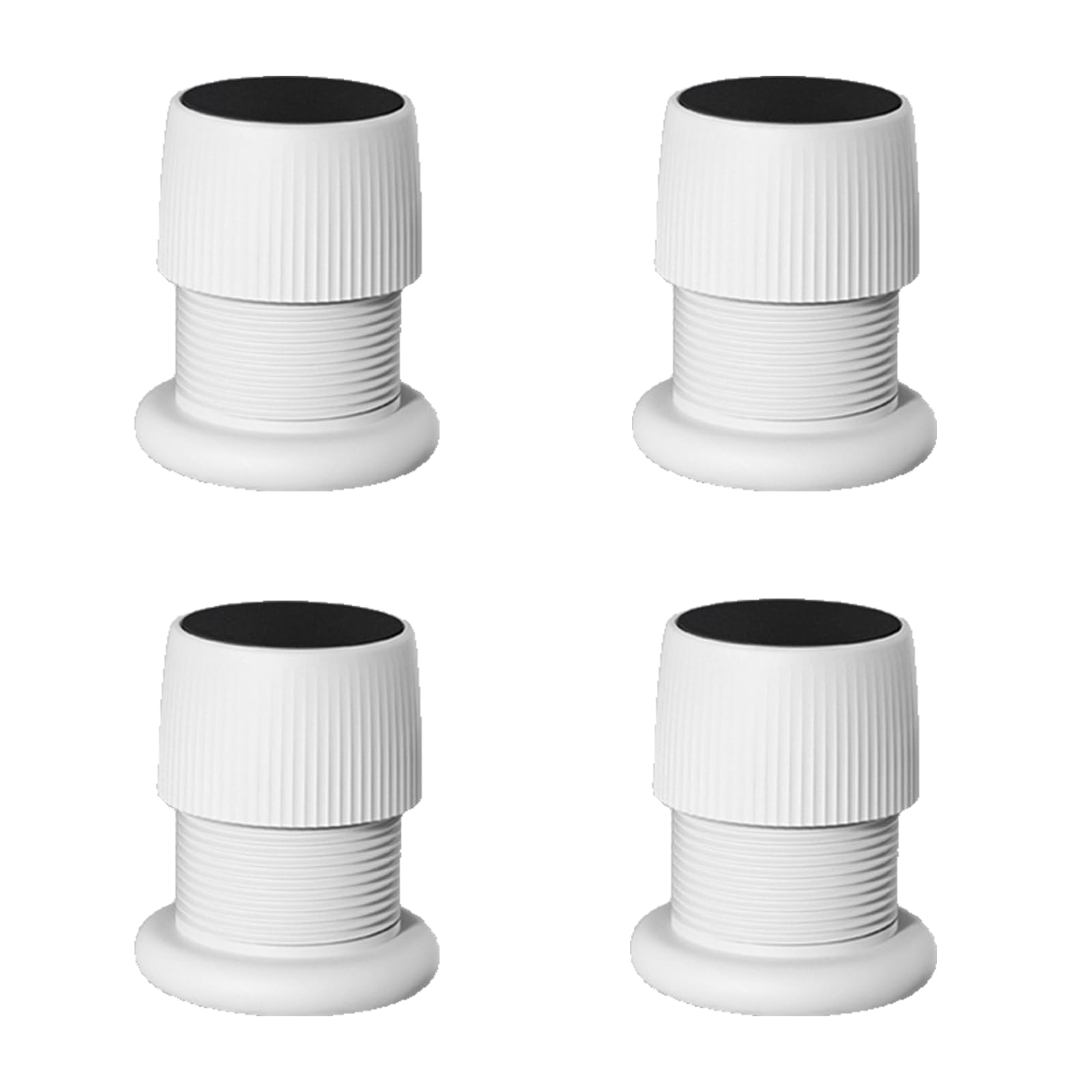 TopHomer 4 PCS Adjustable Furniture Risers(4-6.3 cm), ABS Plastic Bed Risers with Sponge and Self-Adhesive Sofa Risers Chair Raisers Table Risers Supports up to 220 LBS for Bed Desk Riser, White