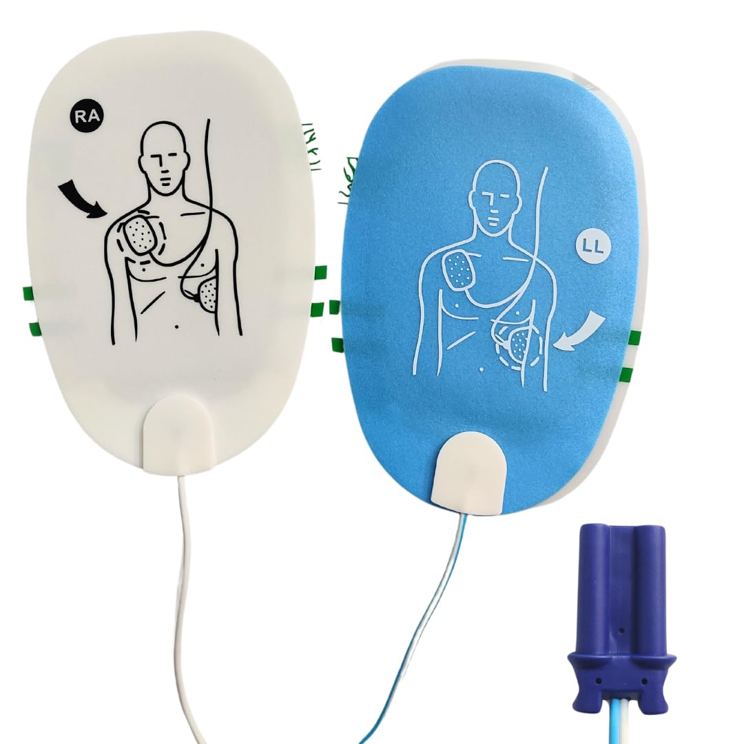 MQUIP AED PADS COMPATIBLE WITH SCHILLER'S AED (FRED EASY AND FRED PA-1) | MULTIFUNCTION AUTOMATIC EXTERNAL DEFIBRILLATOR ELECTRODES