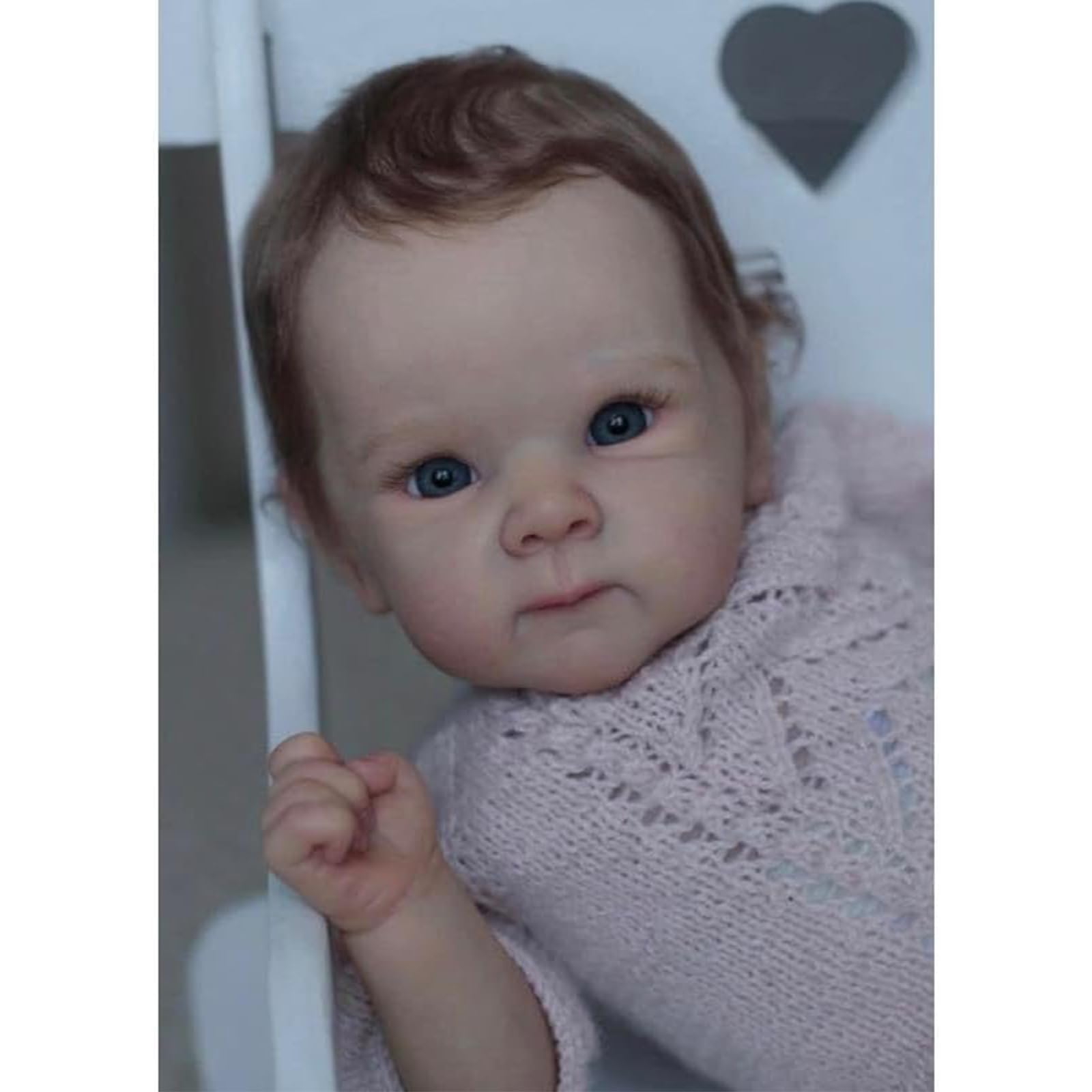 50 cm (20 Zoll) Lebensechte Reborn Babypuppe, Neugeborenen-Puppe mit weichem Baumwollkörper, handgewurzelte Haar Realistische Säuglingspuppe, Spielzeug Geschenk für Mädchen