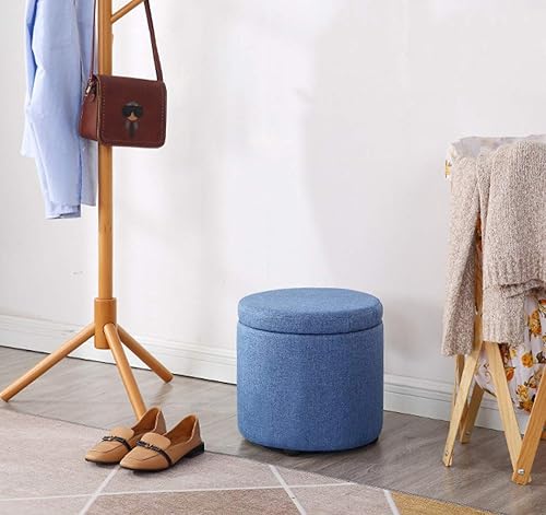 Miniatura 5 de Taburete de almacenamiento otomanos extraíble y lavable, banco cambiador de zapatos, muelle redondo, otomanos, silla pequeña para reposapiés,