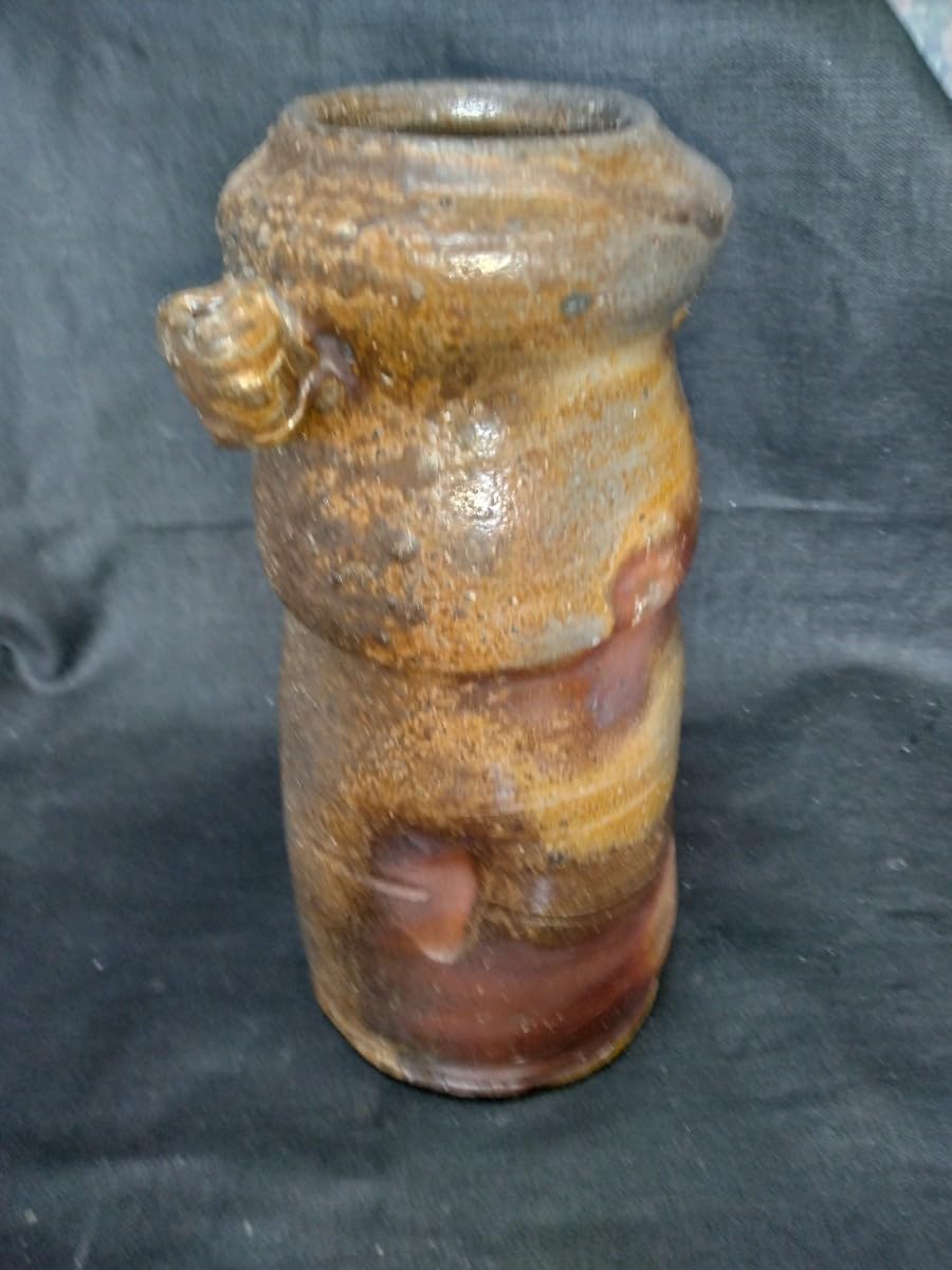 Amazon.co.jp: 訳有り 備前焼 耳付花器(高さ24cm 口径7cm