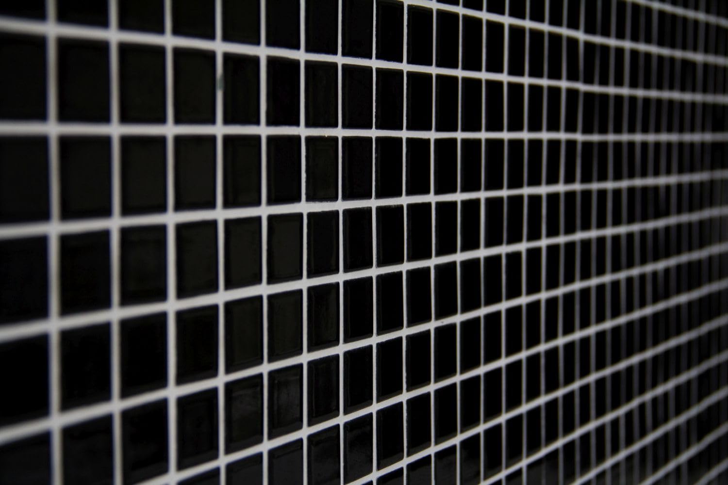 Mosaico de cerámica negro brillante para azulejos de pared cocina MOS18-0302 | 10 alfombrillas de mosaico