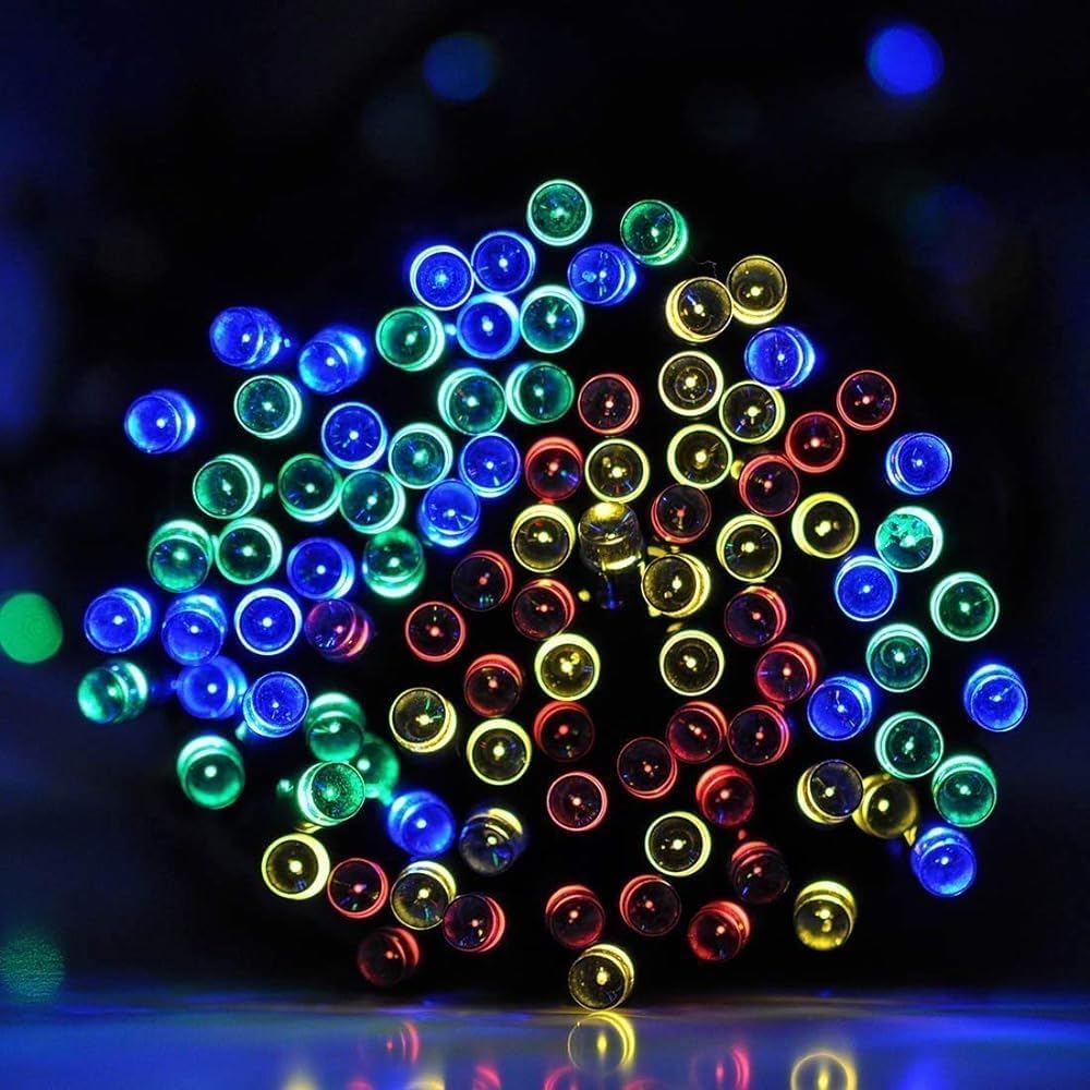 Solar Garden Lights Waterproof Fairy Lights 36ft 12m 100 LED 8 Twinkling Modes Mulit Color Decorative Outdoor String Lights for Gazebo, Patio, Lawn, Yard, Fence, Wedding Ornament