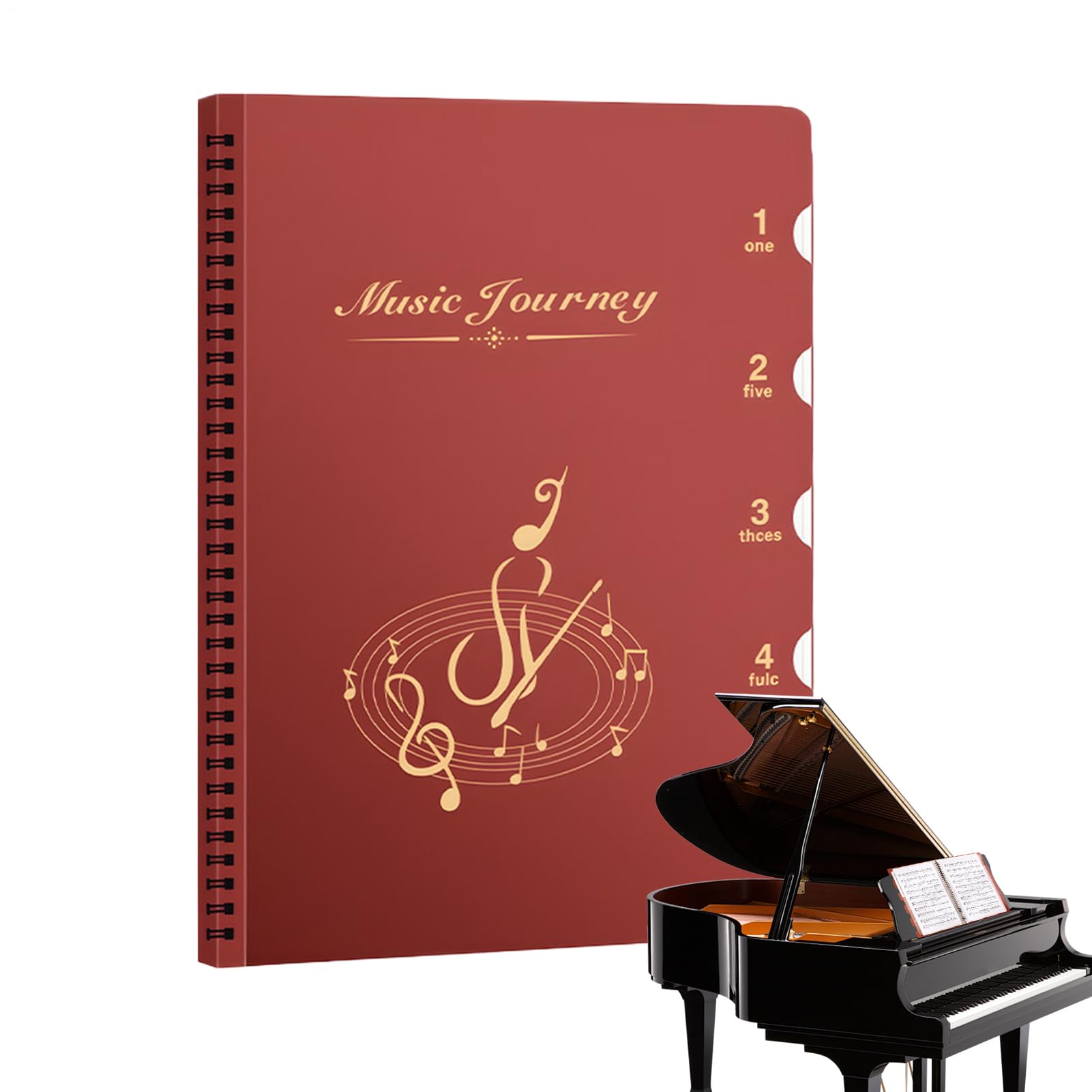 Sheet Music Folder - A4 Sheet Music Holder with Rings - Document Organizer, for Choir, Travel, Meeting Room, Concerts, Office and School