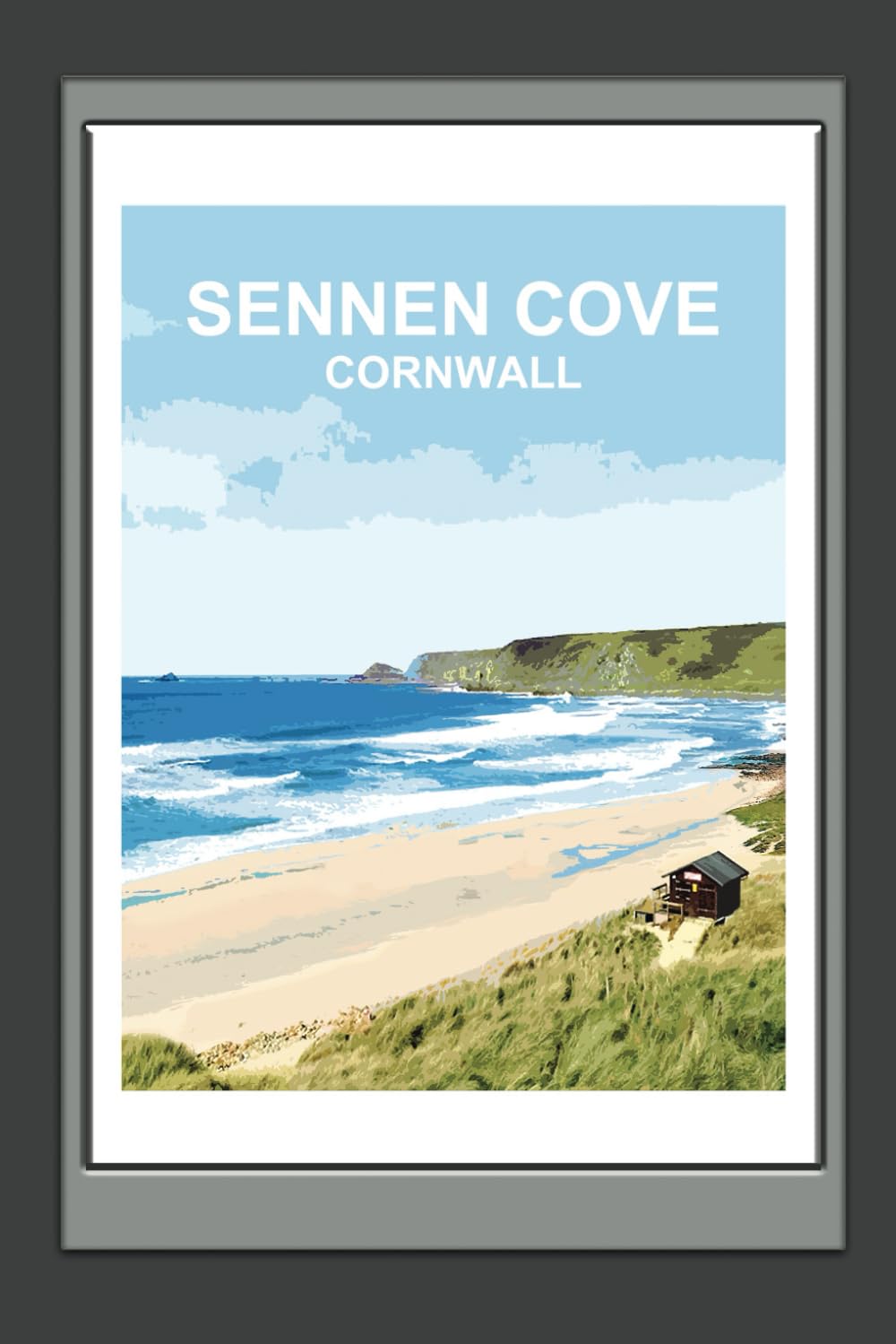 Sennen Cove Cornwall Notebook: Blank lined Notebook, Journal Gift Book (British Places and Landscapes) Travel Poster Design