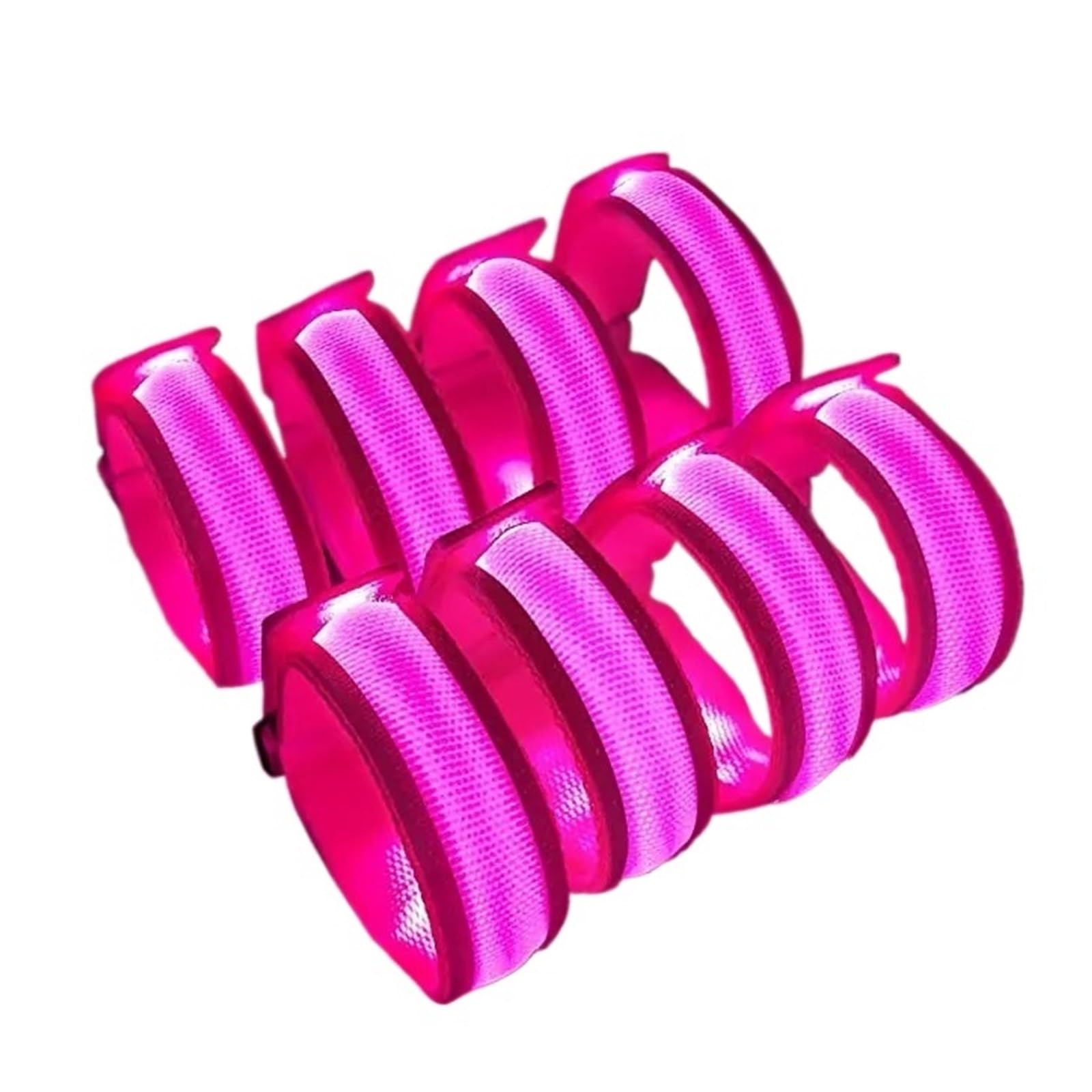 Generisch 2/8 Stück im Dunkeln leuchtende Armbänder, Neon-Armbänder, leuchtende Sport-Armbänder, wasserdichte Design-Requisiten for Musikfestivals, Neujahr und Weihnachtsfeiern(Pink,8pcs)
