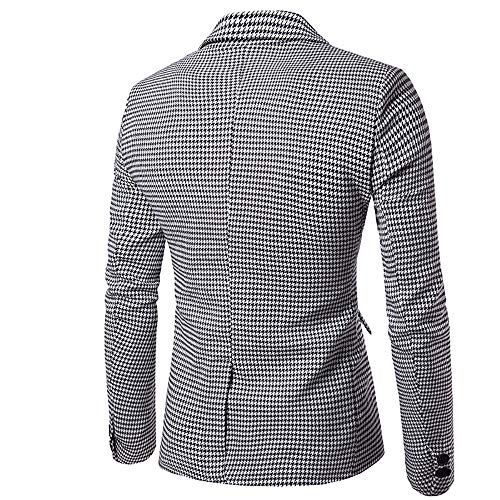Cloudstyle Mens Clasic Fit Plaid Suit Jacket Single Breasted Daily Blazer Sport Coat2