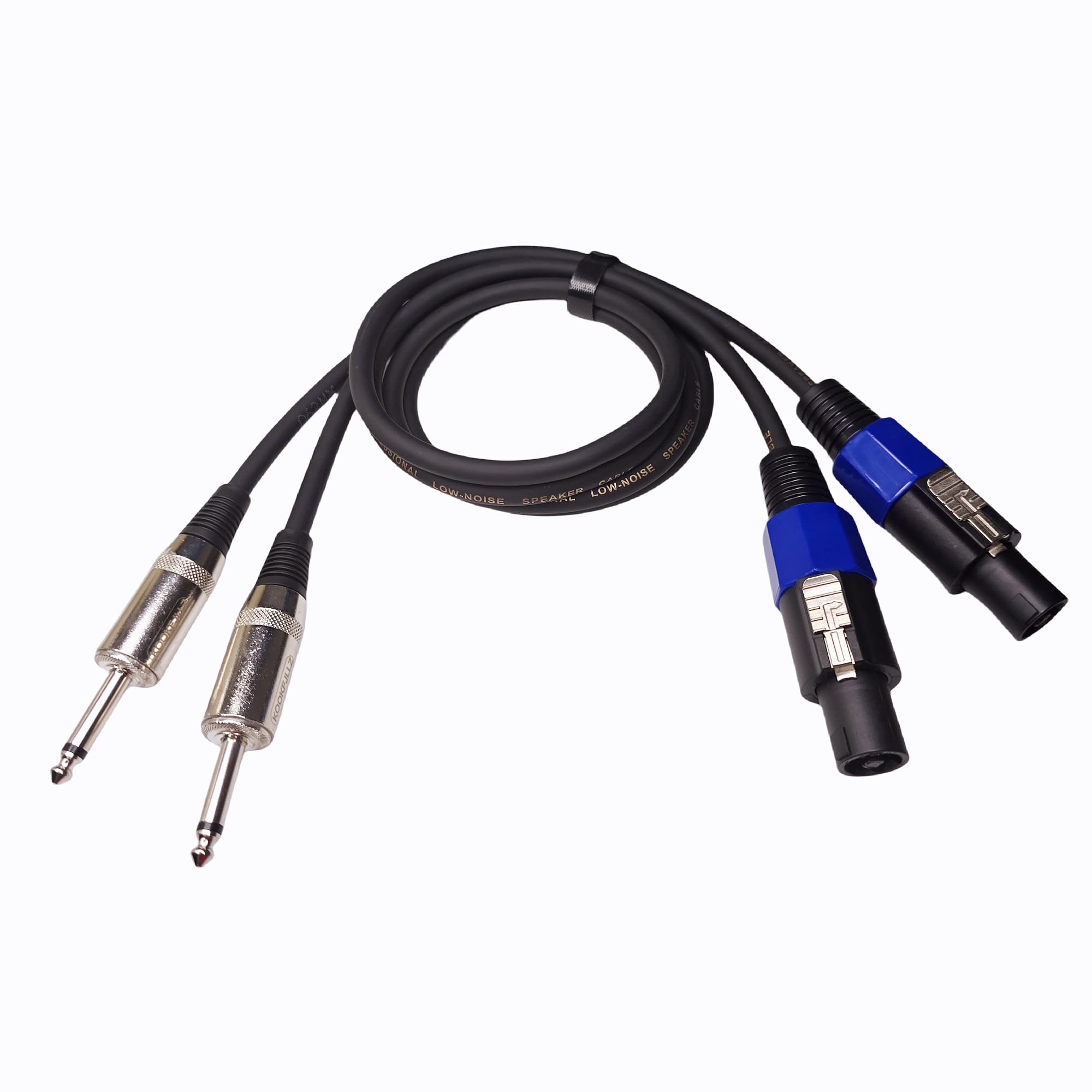 KOOKFJLLZ Speakon to 1/4 Speaker Cable, 3.3 Feet Professional 12 AWG Wire Audio Amplifier Speakon Cable, DJ/PA Speaker Cables Wire with Twist Lock (2-Packs)