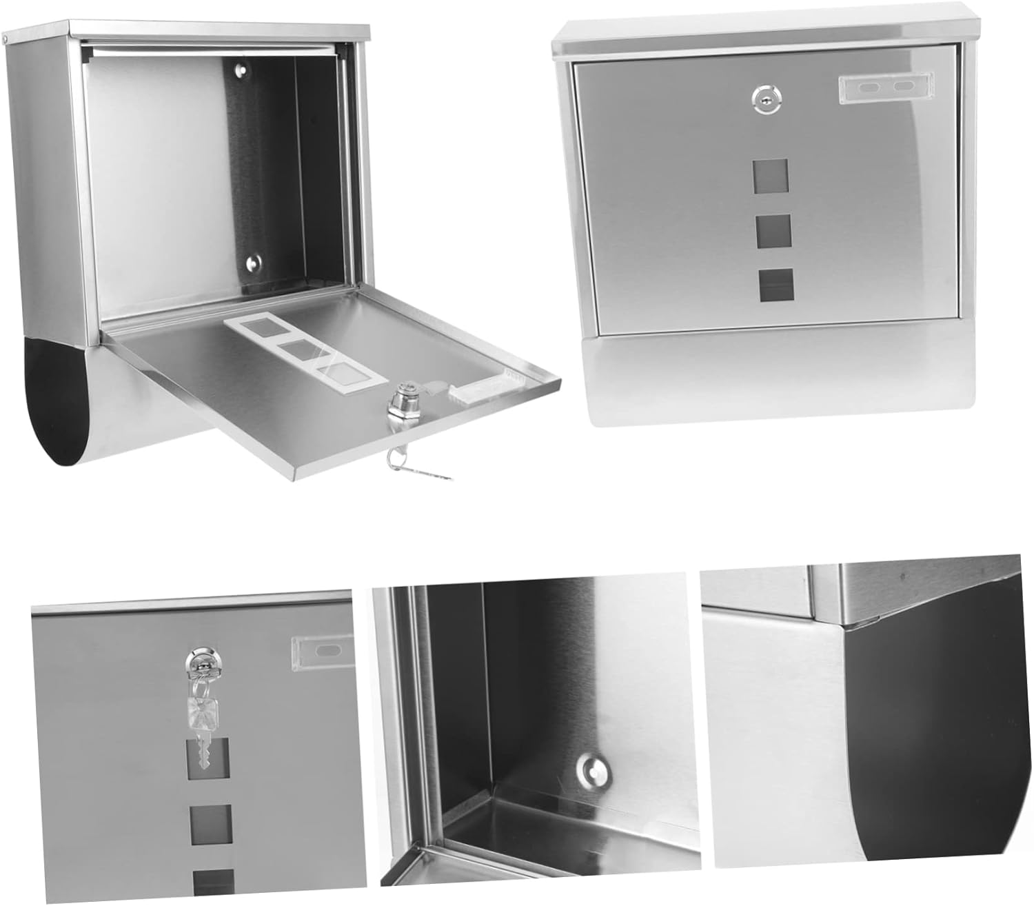 Modern Mailbox Wall Mount Letter Box Capacity Envelope Box for Outdoor Use