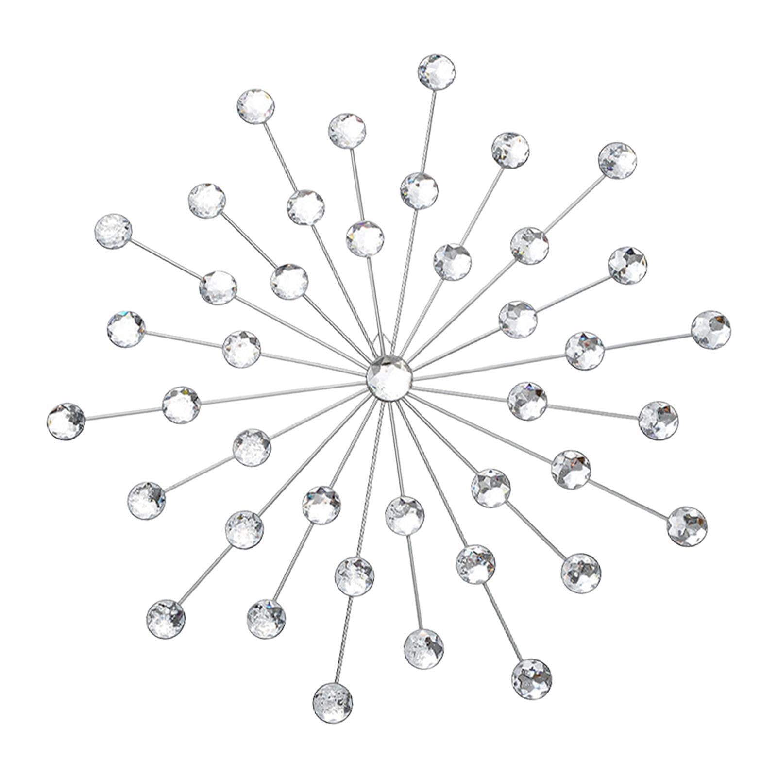 ALCXAZS Artistic Wall Decor Featuring Sparkling Rhinestones Transforms Spaces While Allowing Stylish Photography Experiences Sparkling Home Decorative, Silver White, Diameter 44.5cm