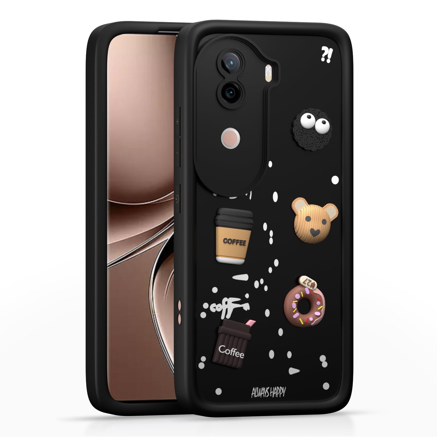 Pikkme Back Cover for iQoo Z9s 5G / Vivo V40e 5G | Cute Fun Cartoon 3D Bear Silicone Full Body Protection Bumper Cover (Black) Pikkme Back Cover for iQoo Z9s 5G / Vivo V40e 5G | Cute Fun Cartoon 3D Bear Silicone Full Body Protection Bumper Cover (Black)