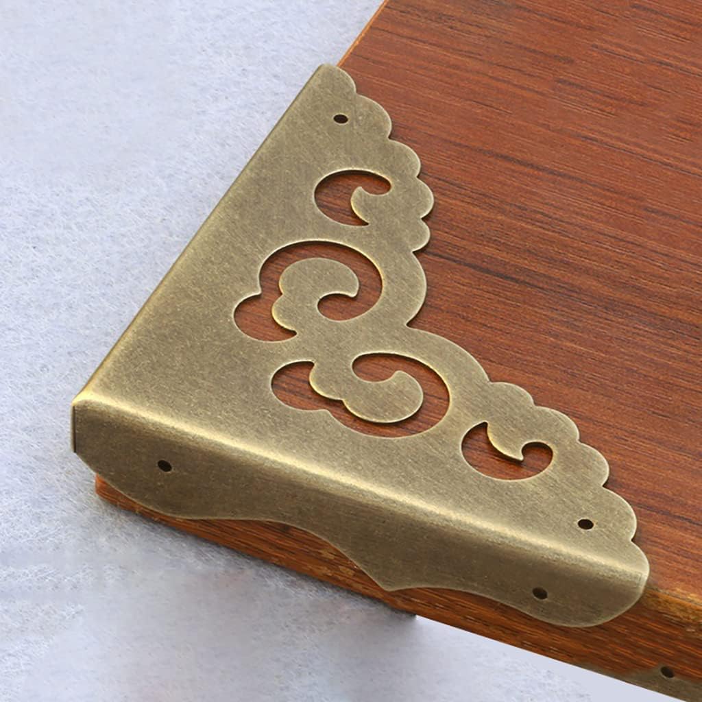 家具エッジプロテクターコーナーテーブルコーナー、アンティーク真鍮、ジュエリーチェスト木箱コーナープロテクター、金属テーブルコーナープ