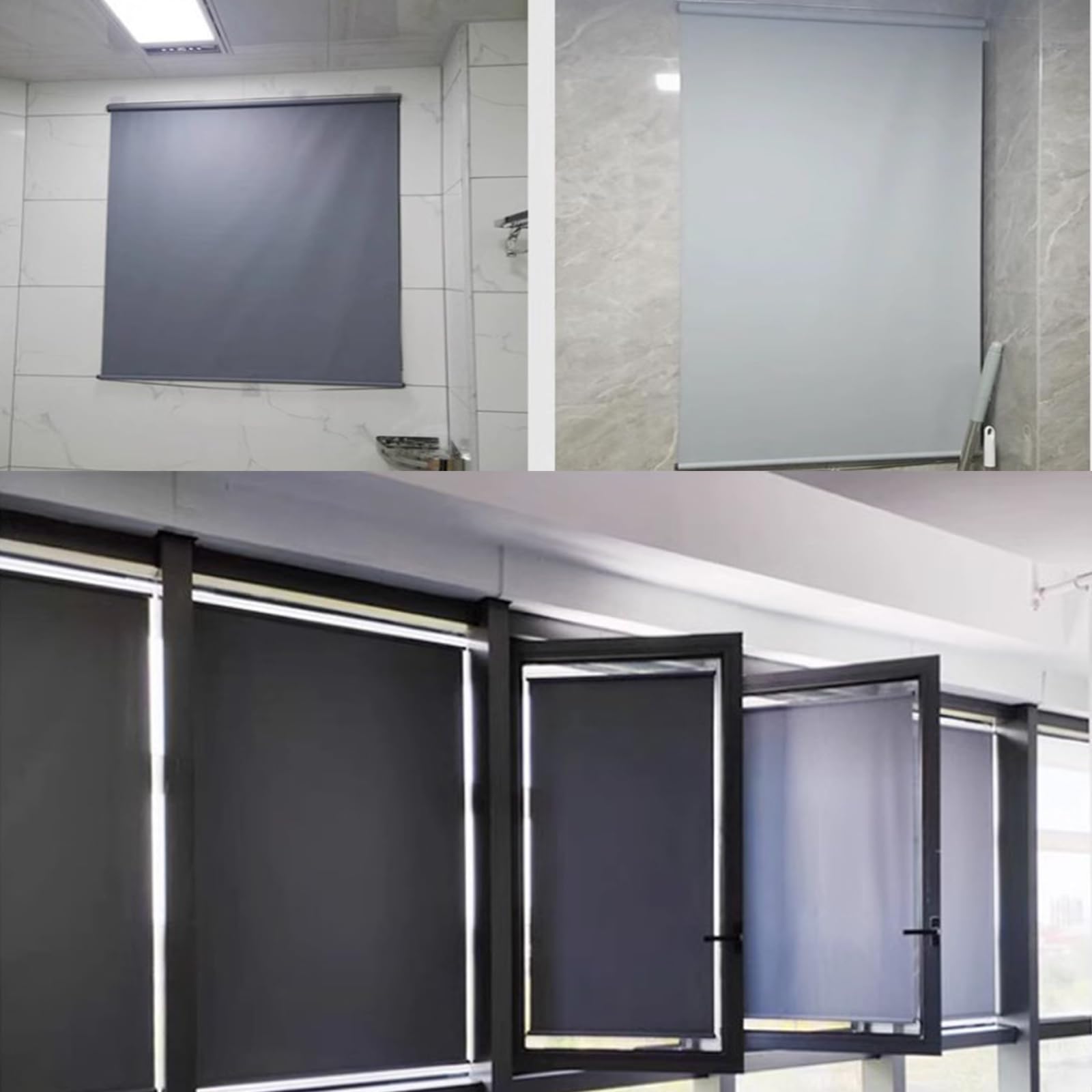Cortina solar ampliada, con elevación automática, sombra completa en la habitación, amplia y larga cortina