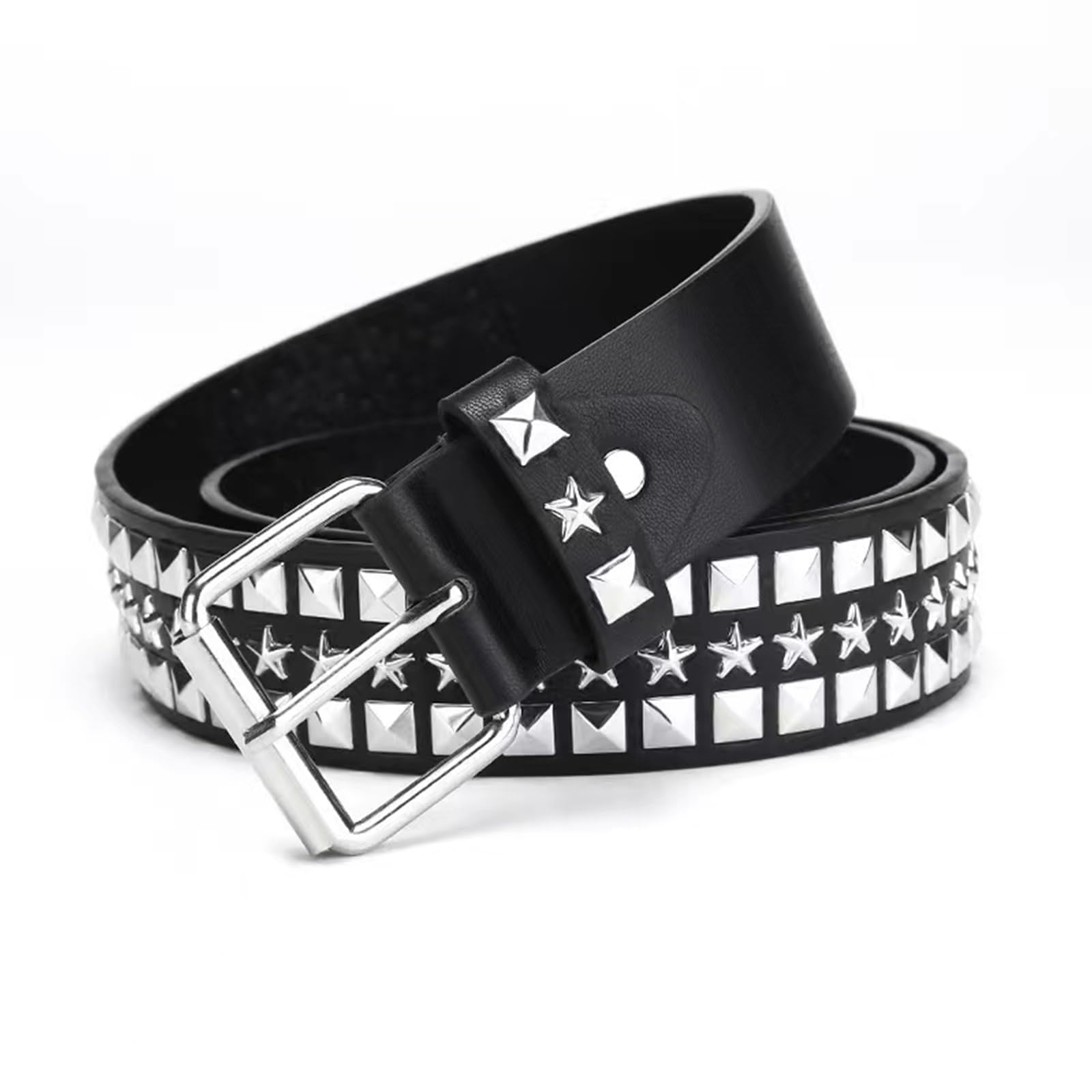 WELLATENTStudded Belt Punk Belt Y2K Goth Belt for Men or Women
