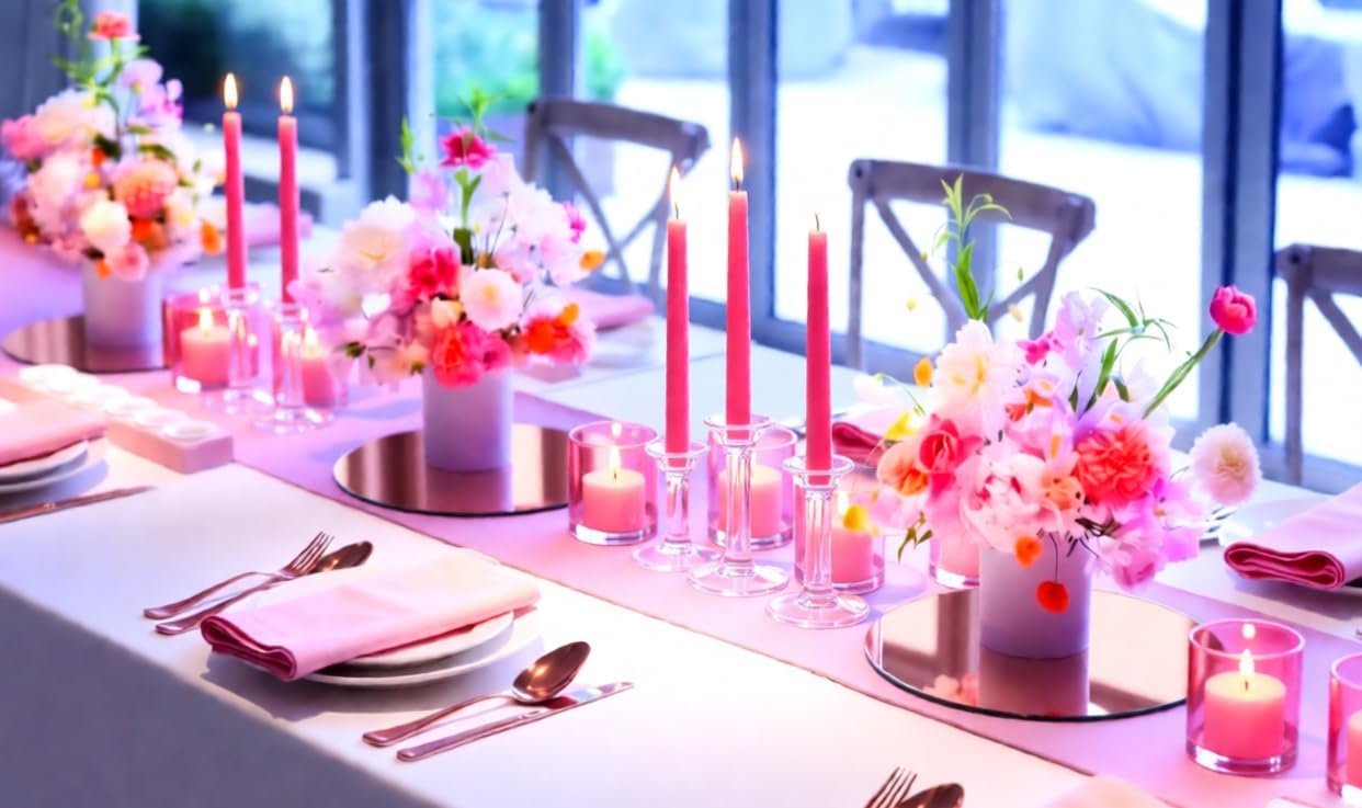 12 Pcs 10 Inch Mirror Centerpieces Decorative Trays Thickness 1.5 mm (Rose Gold)