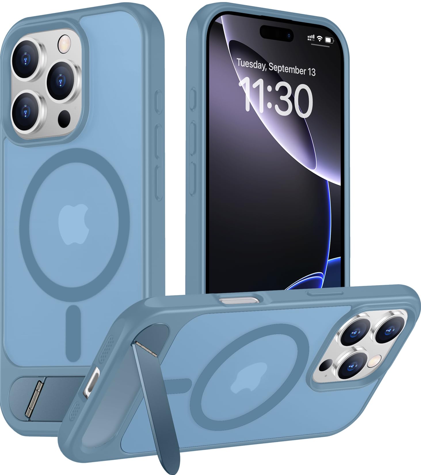 Temdan Magnetic Compatible with iPhone 16 Pro Max Case, [Built-in Invisible Kickstand][Compatible with MagSafe][Military Grade Shockproof] Slim Translucent Matte Phone Case for iPhone 16 Pro Max 6.9"