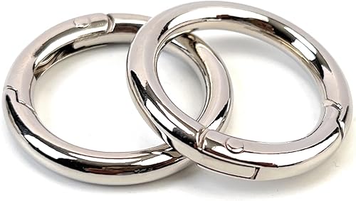 Miniatura 7 de 10 piezas de clips de mosquetón redondos con resorte, anillos en O, cierres de gatillo, hebillas de presión para llavero, costura, fabricación
