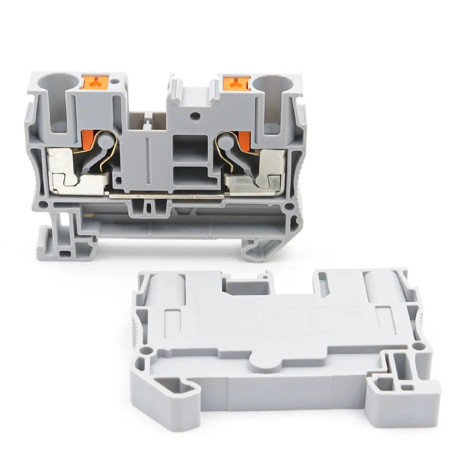 10Pcs DIN Rail Spring Terminal Block PT6 6mm², UL Listed Copper Connectors for Control Panel & Motor Wiring(PT-6-10 PCS-Gray)