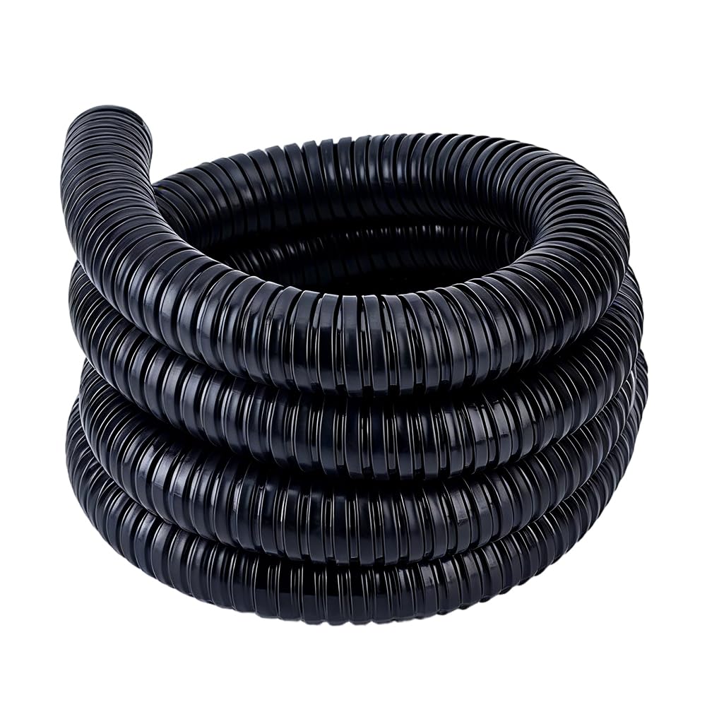 MAYJOYDIY 37.5mm Split Loom Tubing Wire Conduit Black Corrugated Wire Tube Cable Protection Pipe Cable Tidy Tube for TV Cables Electric Wire Garden Lights, 3m