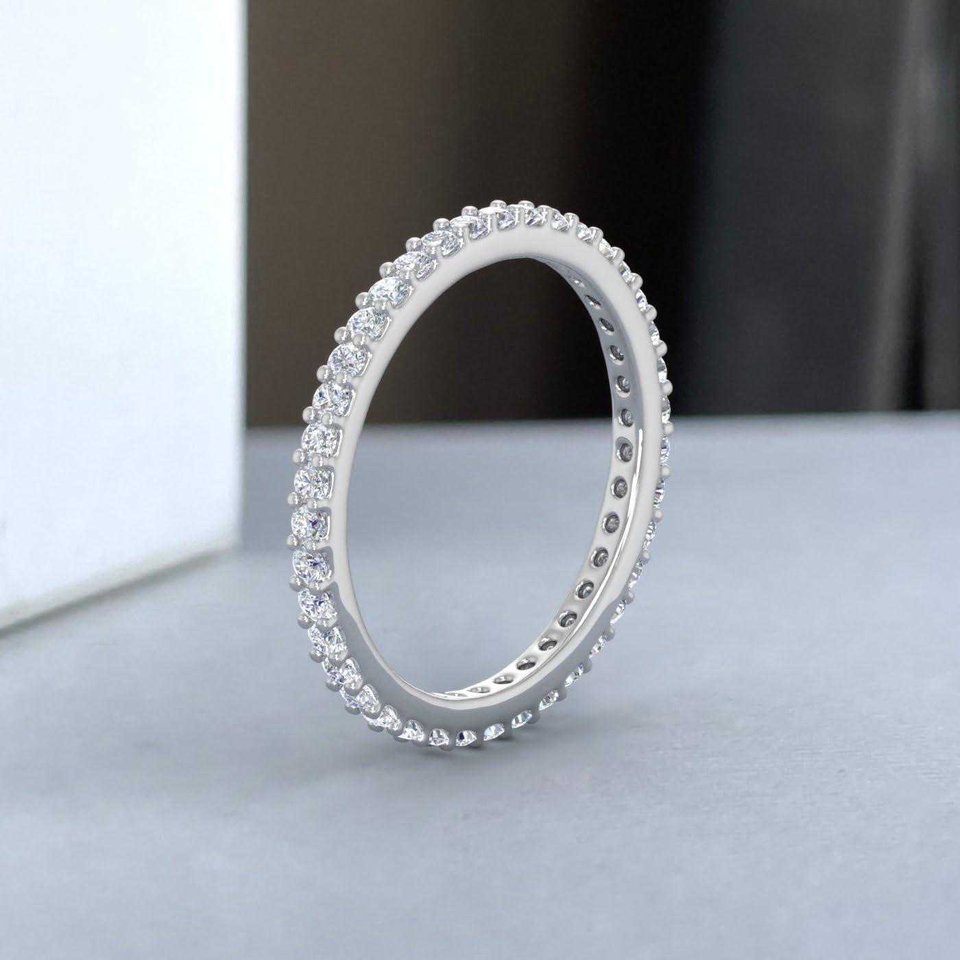 0.28 to 0.36 Carat Diamond Eternity Wedding Band in 10K Gold