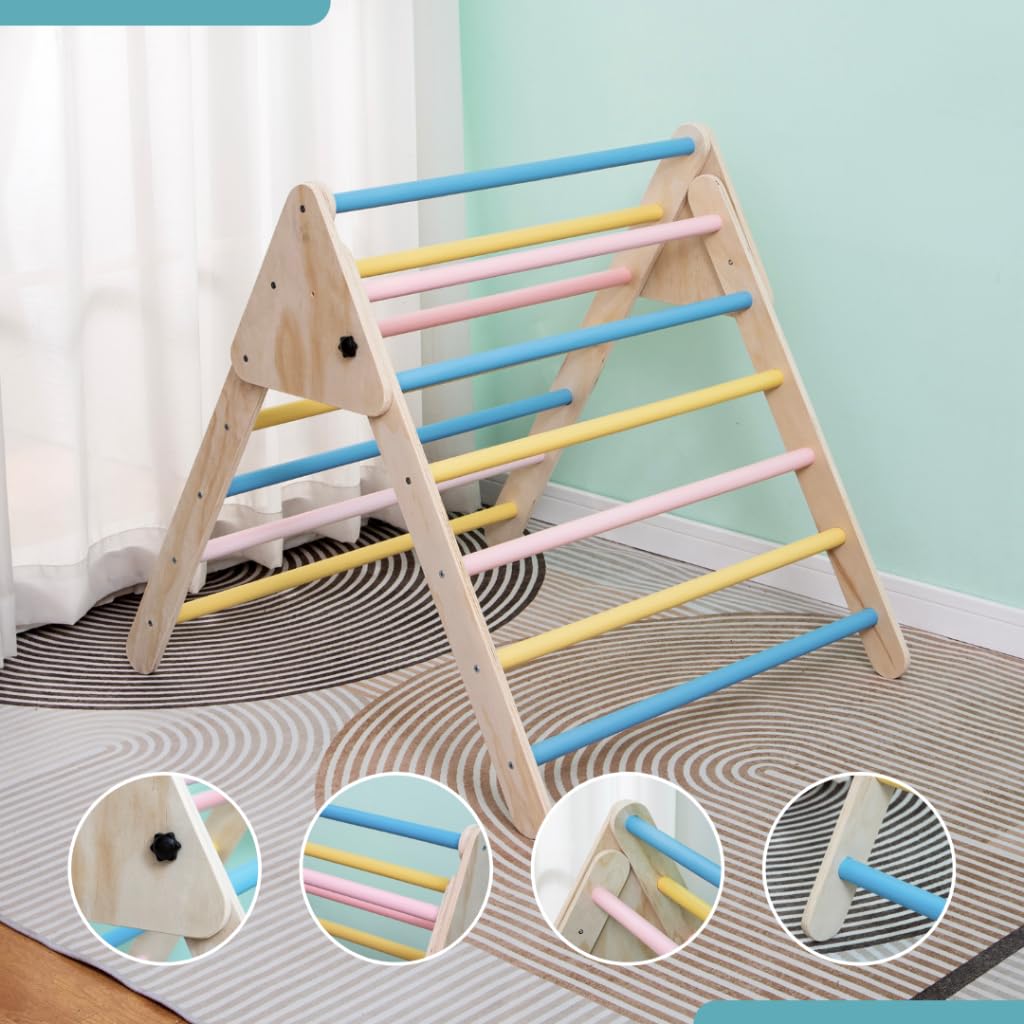 Drewniany Zestaw do Wspinaczki – Zabawka Montessori – 74×60 cm – Naturalny