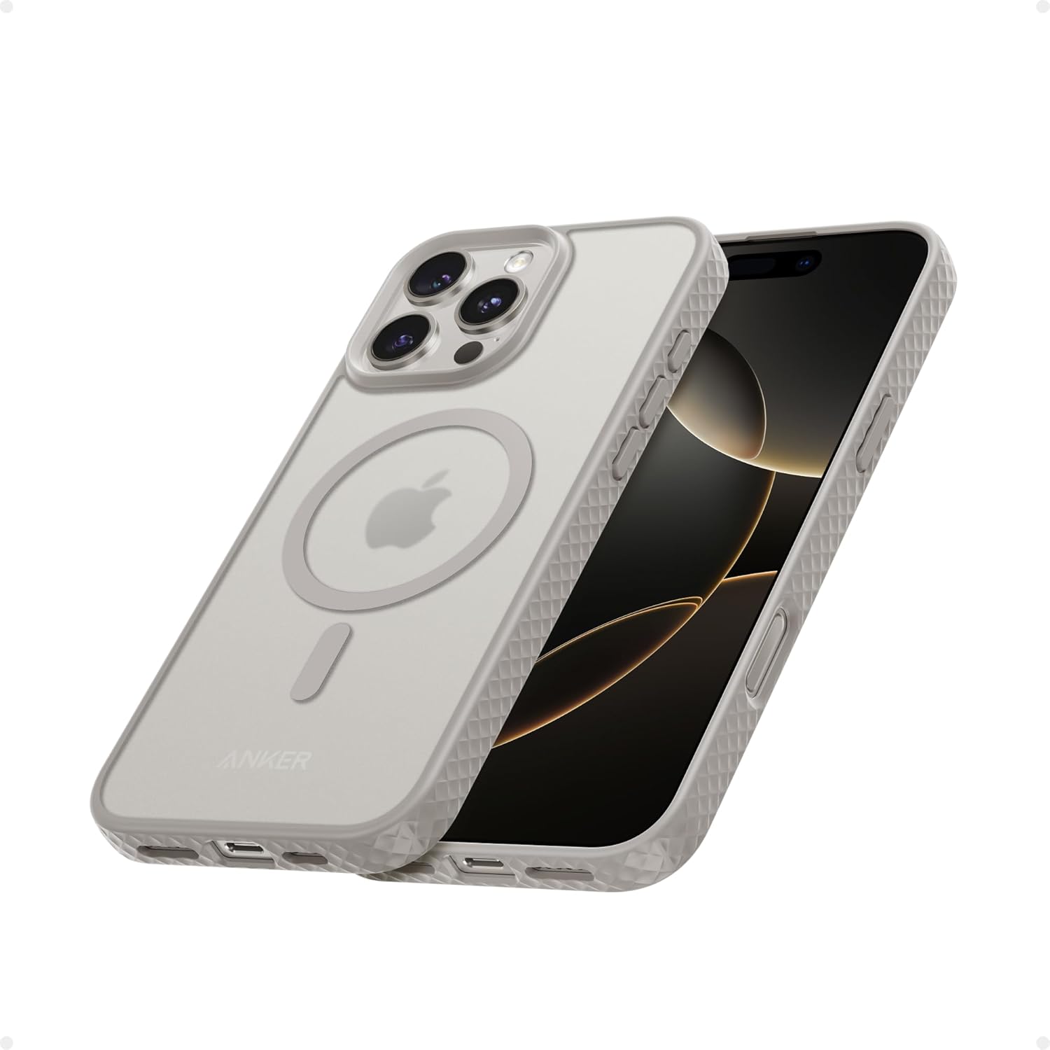 Anker MagGo Matte Magnetic Phone Case for iPhone 16 Pro, Ultra-Slim, Scratch-Resistant, and Durable Protective Cover, iPhone Case Compatible with MagSafe, Matte Case Only for iPhone 16 Pro (Titanium) Anker MagGo Matte Magnetic Phone Case for iPhone 16 Pro, Ultra-Slim, Scratch-Resistant, and Durable Protective Cover, iPhone Case Compatible with MagSafe, Matte Case Only for iPhone 16 Pro (Titanium)