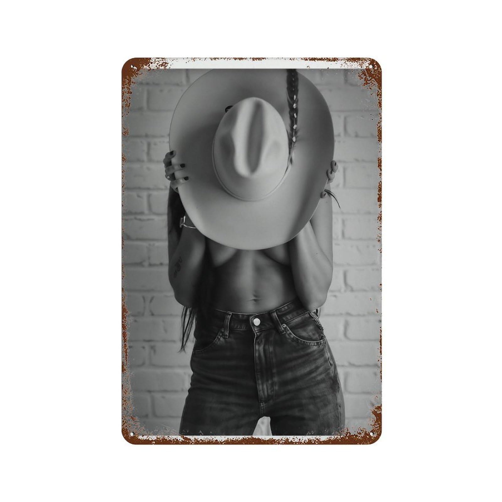 xiaoxiaoshen Wild West Cowgirl Print, Wall Decor Art Metal Tin Poster Modern Home Decor Art Home Bar Shop Decorations Vintage Sign 30x20cm