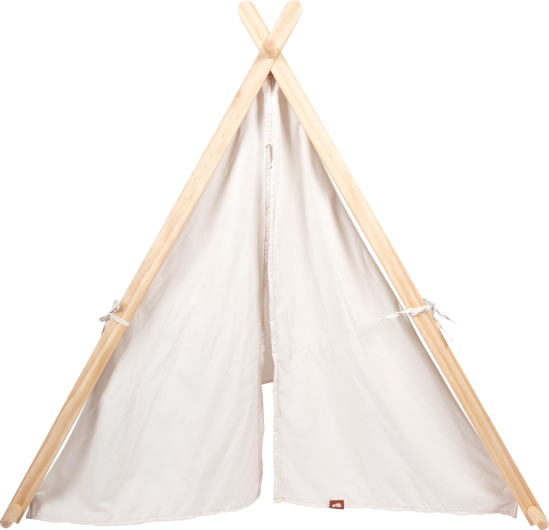 small Foot Indoor-Spielzelt für Kinder, Holzrahmen mit Stoffbezug, Fenster und aufrollbare Öffnung, für Kinder ab 2 Jahren, 12761, Farbig, Weiß