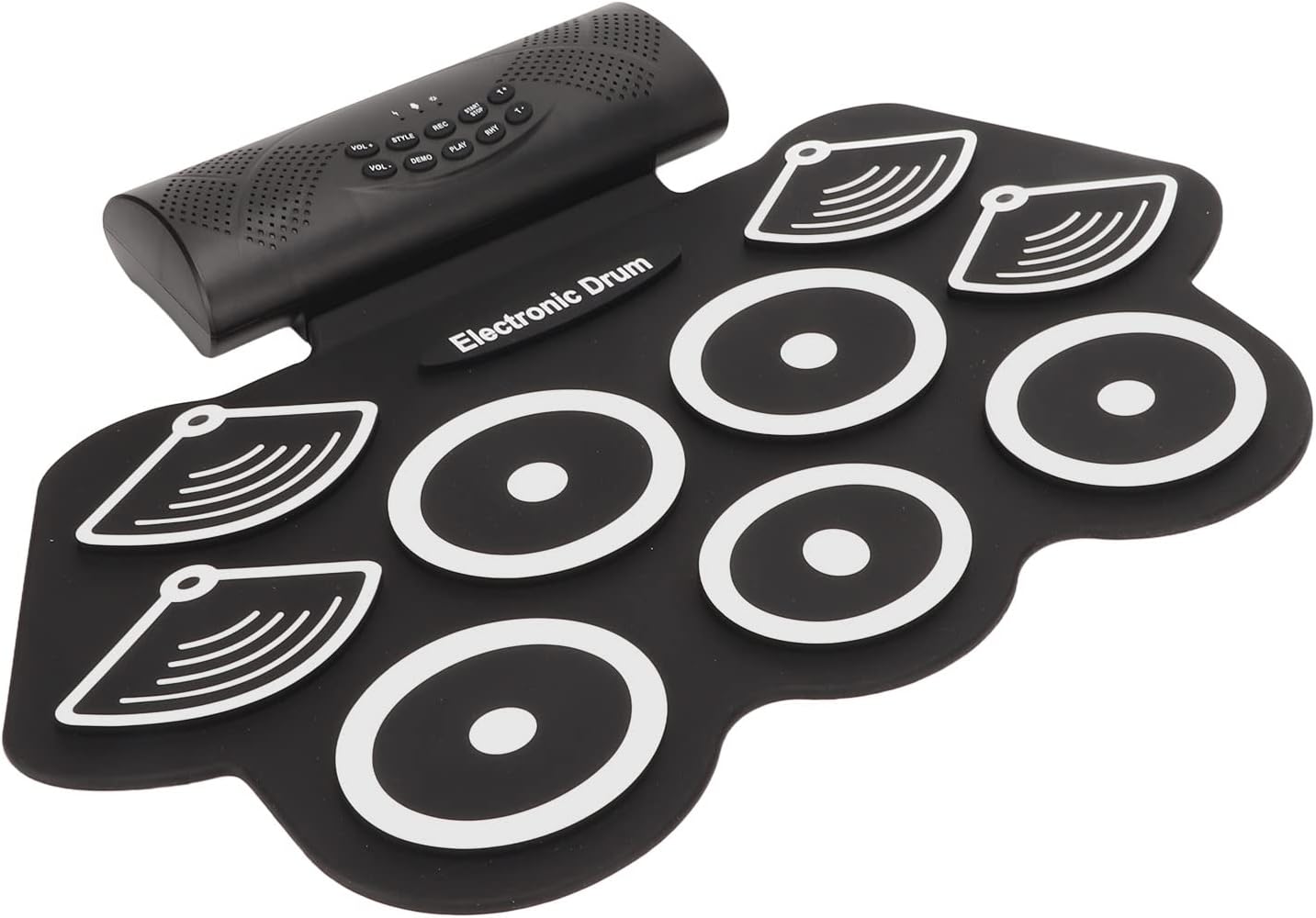 Keenso Electronic Drum Pad Set Support Dual Speakers Recording Function White for Music Lovers (US Plug)