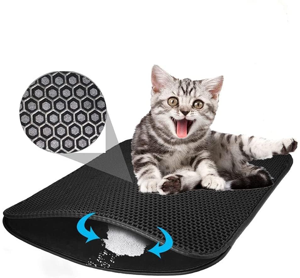 Pets Empire Cat Litter Mat Litter Trapping Mat, Honeycomb Double Layer Design Waterproof Urine Proof Trapper Mat for Litter Boxes, Easy Clean Scatter Control Black Color (Medium (45 x 60cm)) (B09TRGC8DW) Amazon Price History, Amazon Price Tracker