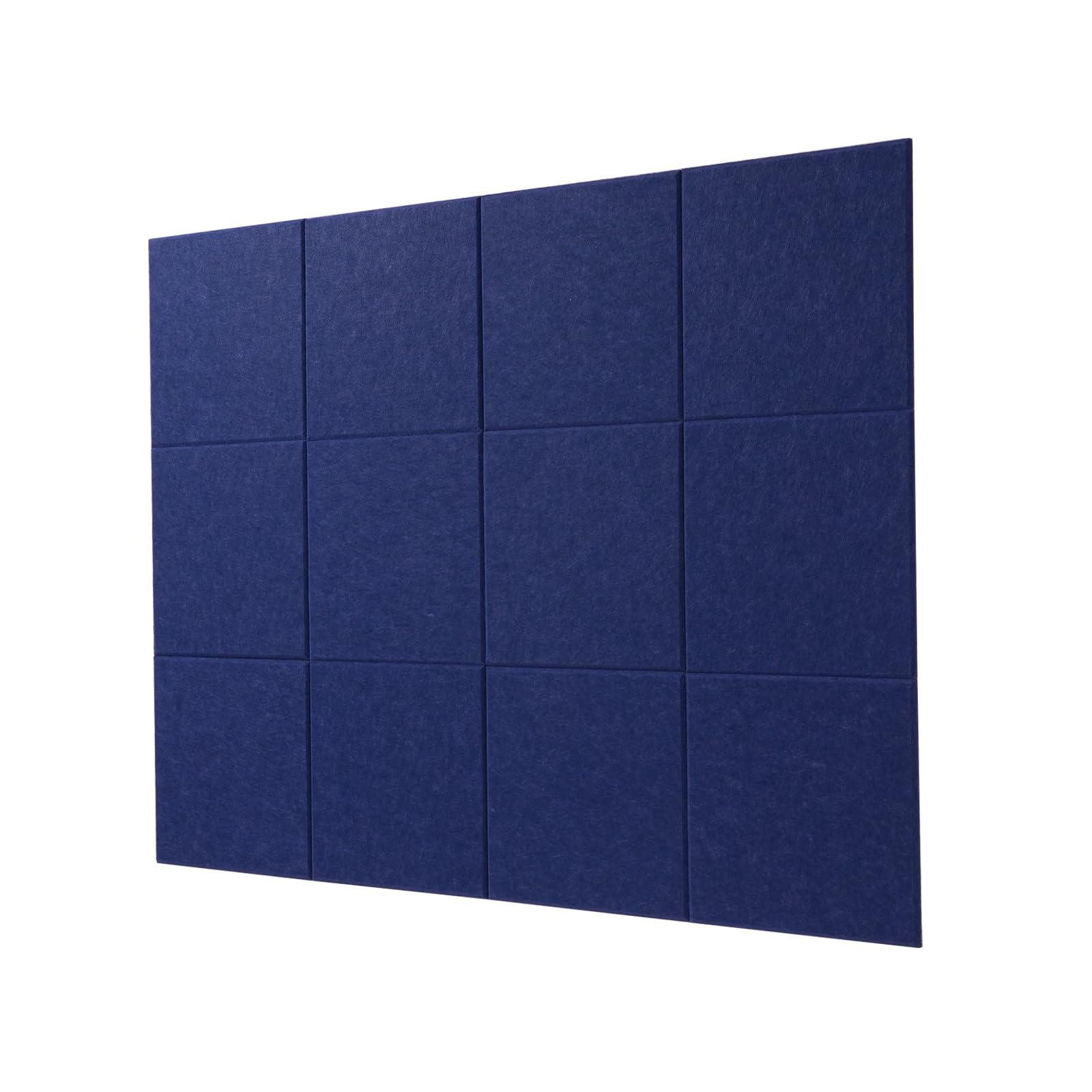 LAJAR Large Felt Wall Tiles, 12 Pack Cork Board Alternative with Removable Adhesive Tabs, Bulletin Pin Boards for Office, School and Home (Dark Blue)