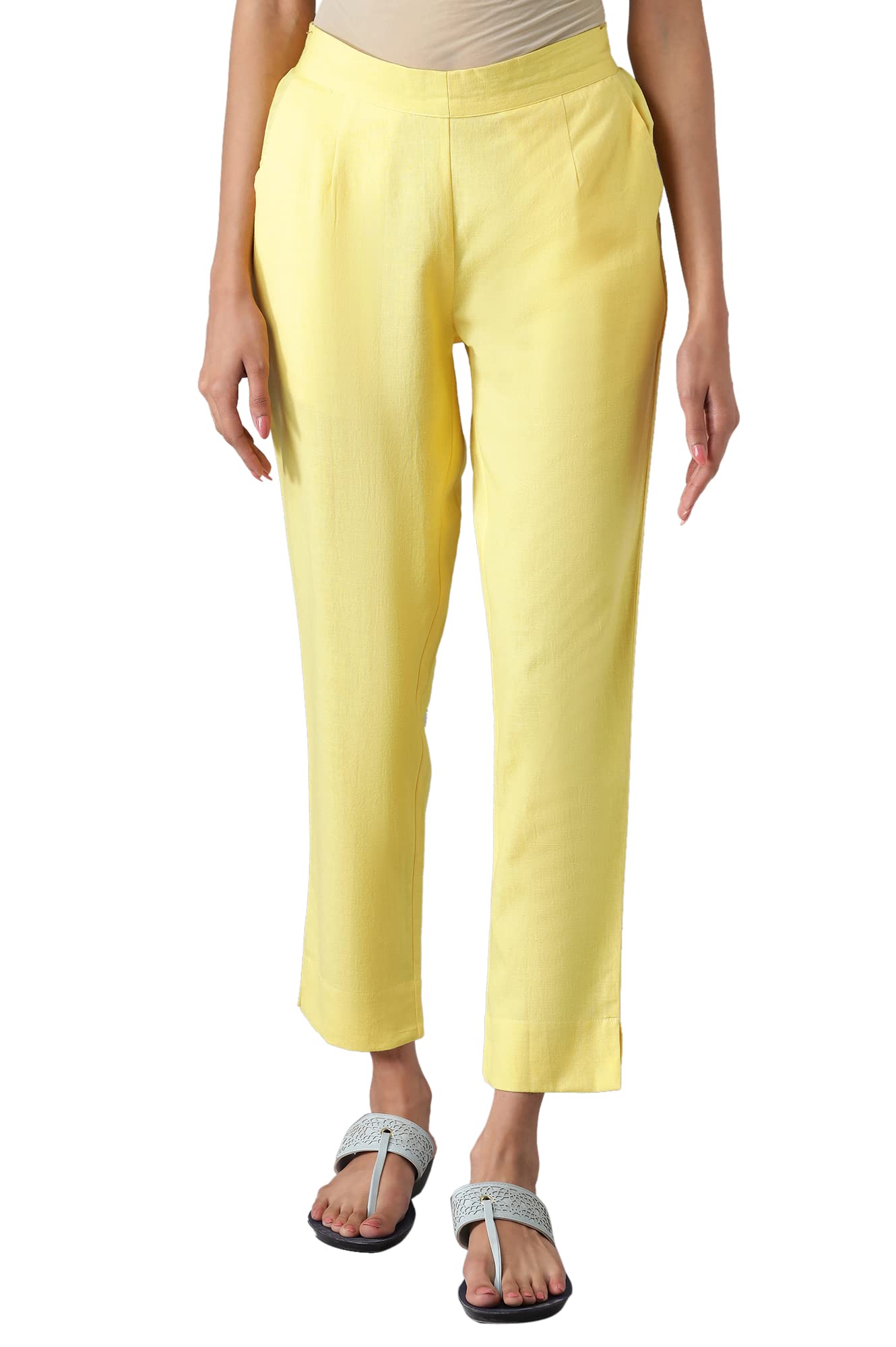 aurelia Cotton Blend Strechable Regular Fit Trouser for Women | Ankle Length Regular Fit Trouser for Women | Cotton Blend Regular Fit Trouser for Women | Pants for Women-picture-47